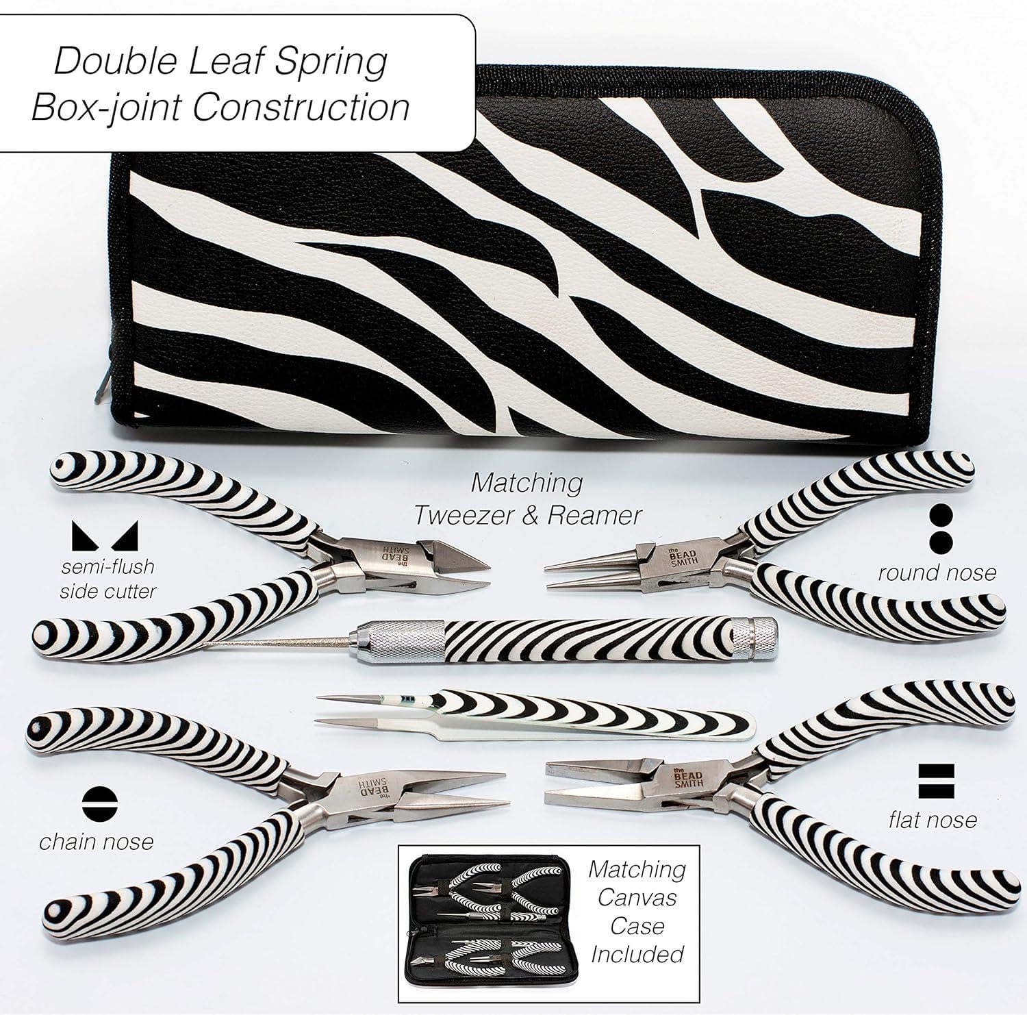 Beadsmith xtl-7654 6 Piezas Zebra Herramienta Kit con Funda