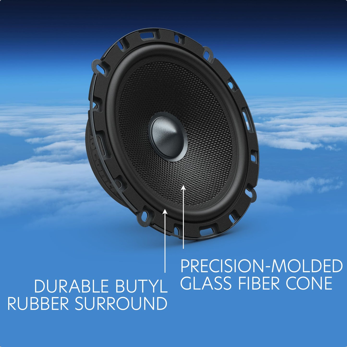 AudioControl Altitude Series 6.5 pulgadas - Juego de altavoces para coche (par) con tweeters de 1 pulgada, 100 W RMS, 4 ohmios, fácil instalación, cruzado, altavoces compactos para puerta trasera