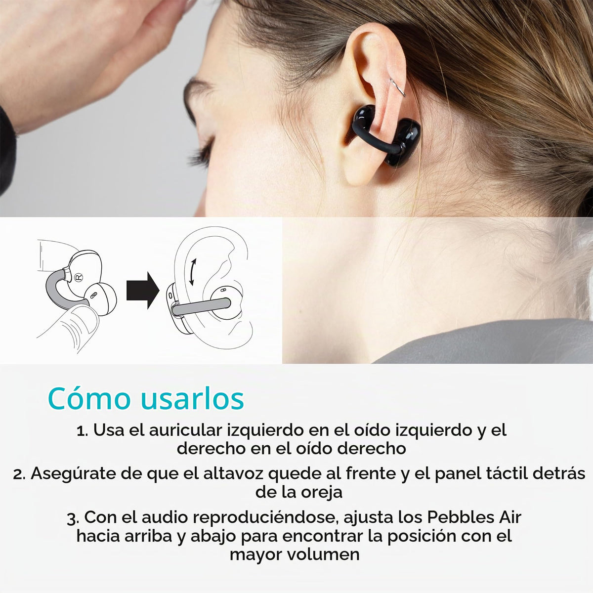 Auriculares Inalámbricos MEE audio Pebbles Air Negra con Bluetooth 5.3 y Reducción de Ruido para Deportes