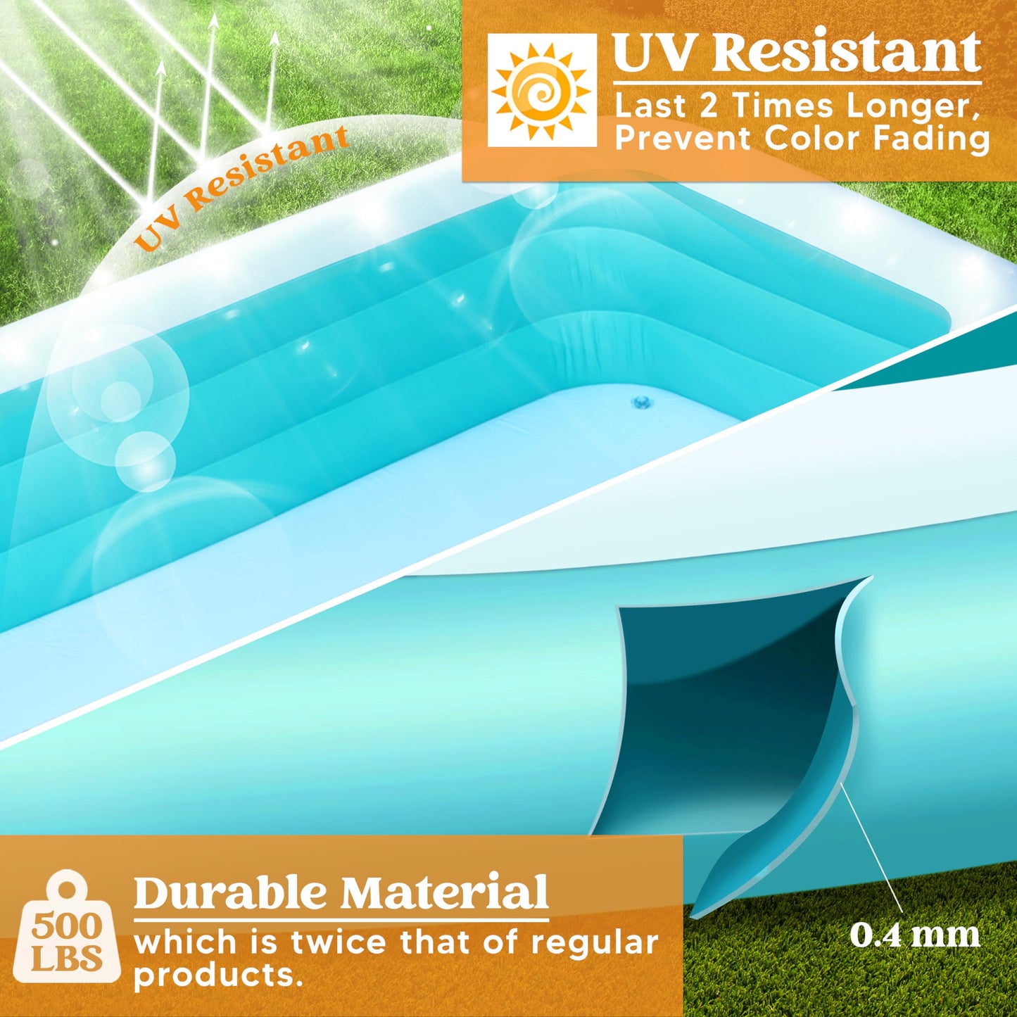 Piscina Inflable Sloosh Azul con Asientos para Verano Familiar