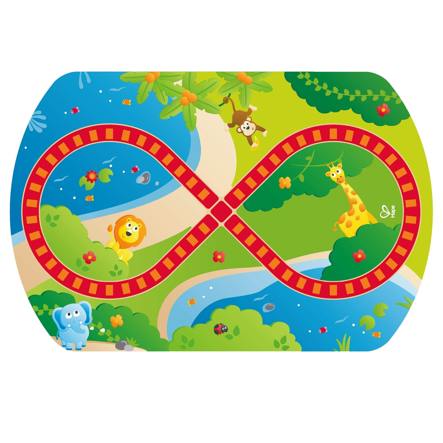 Mesa de Juego Hape Azul con Pista de Tren y Laberinto para Bebés 18M+