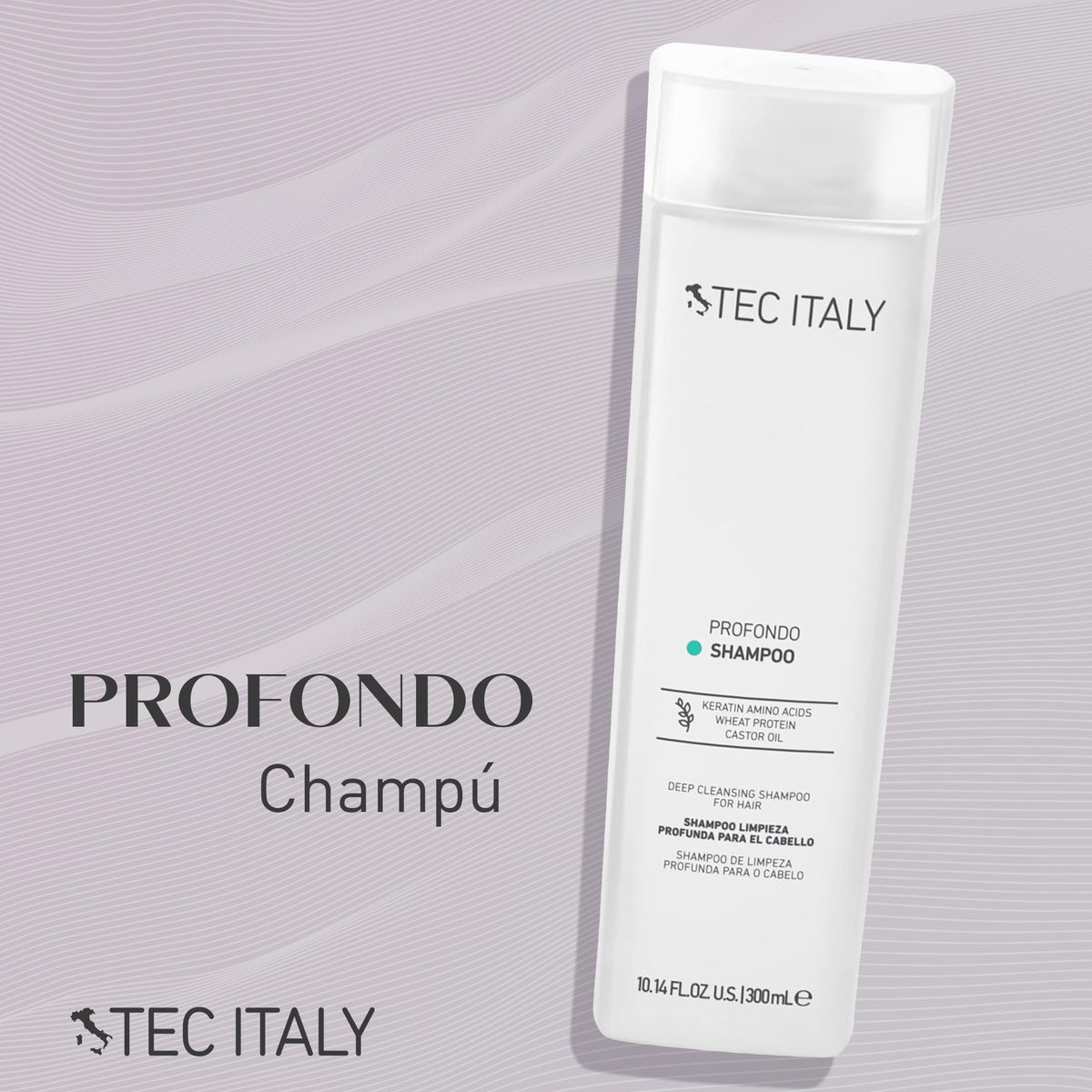 TEC ITALY Profondo Shampoo Cuidado y Limpieza Profunda del Cabello 300 ml