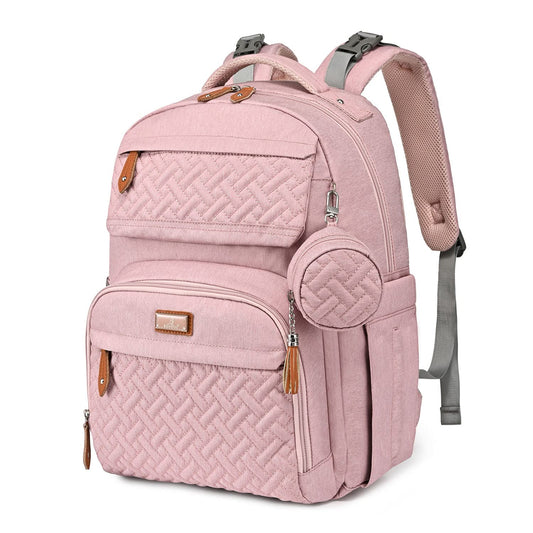 Mochila para Pañales BabbleRoo Gris Grande con Cambiador y Accesorios para Mamá y Papá