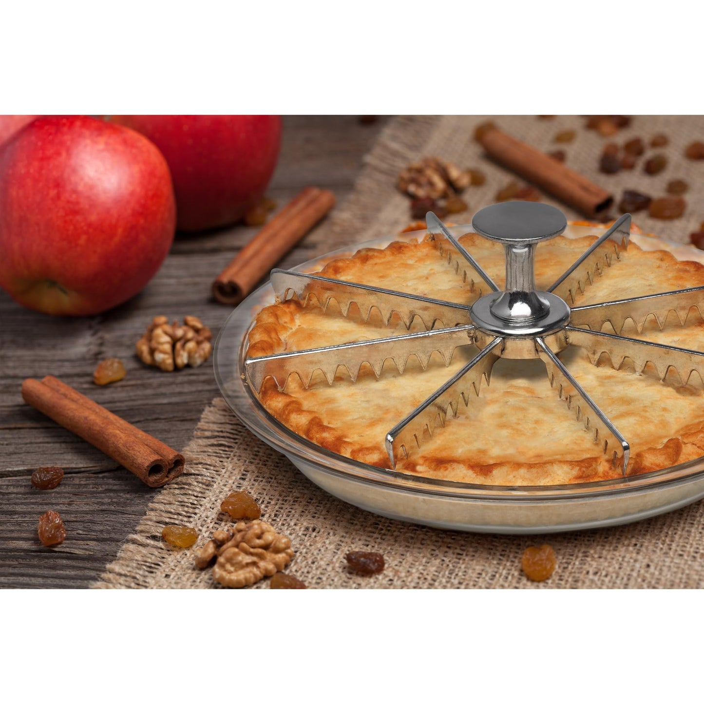 Marcador de Pastel Mrs. Anderson's Plateado con Divisor de Porciones de 8 Rodajas