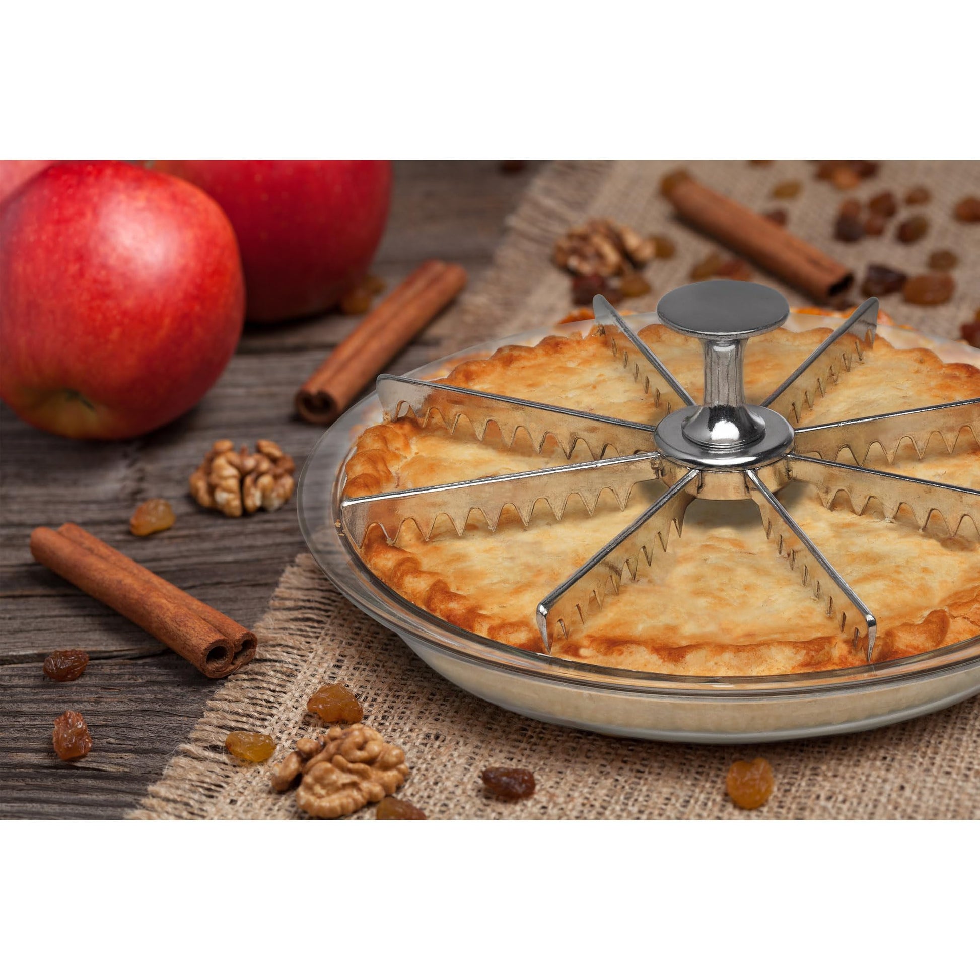 Marcador de Pastel Mrs. Anderson's Plateado con Divisor de Porciones de 8 Rodajas