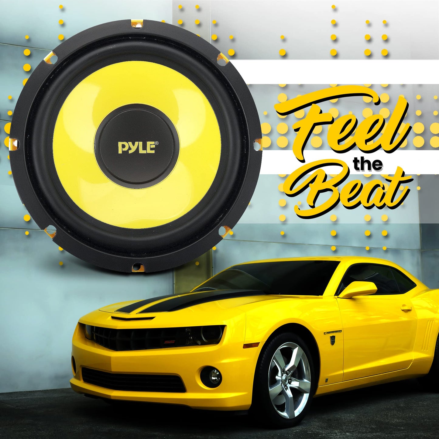 Pyle Bocina para Carro Midbass Pro de 8 Pulgadas, 400 Watts, 4 Ohms, Componentes de Medios Bajos, Bocinas de Sonido de Audio para Estéreo de Auto con Imán de 40 Onzas