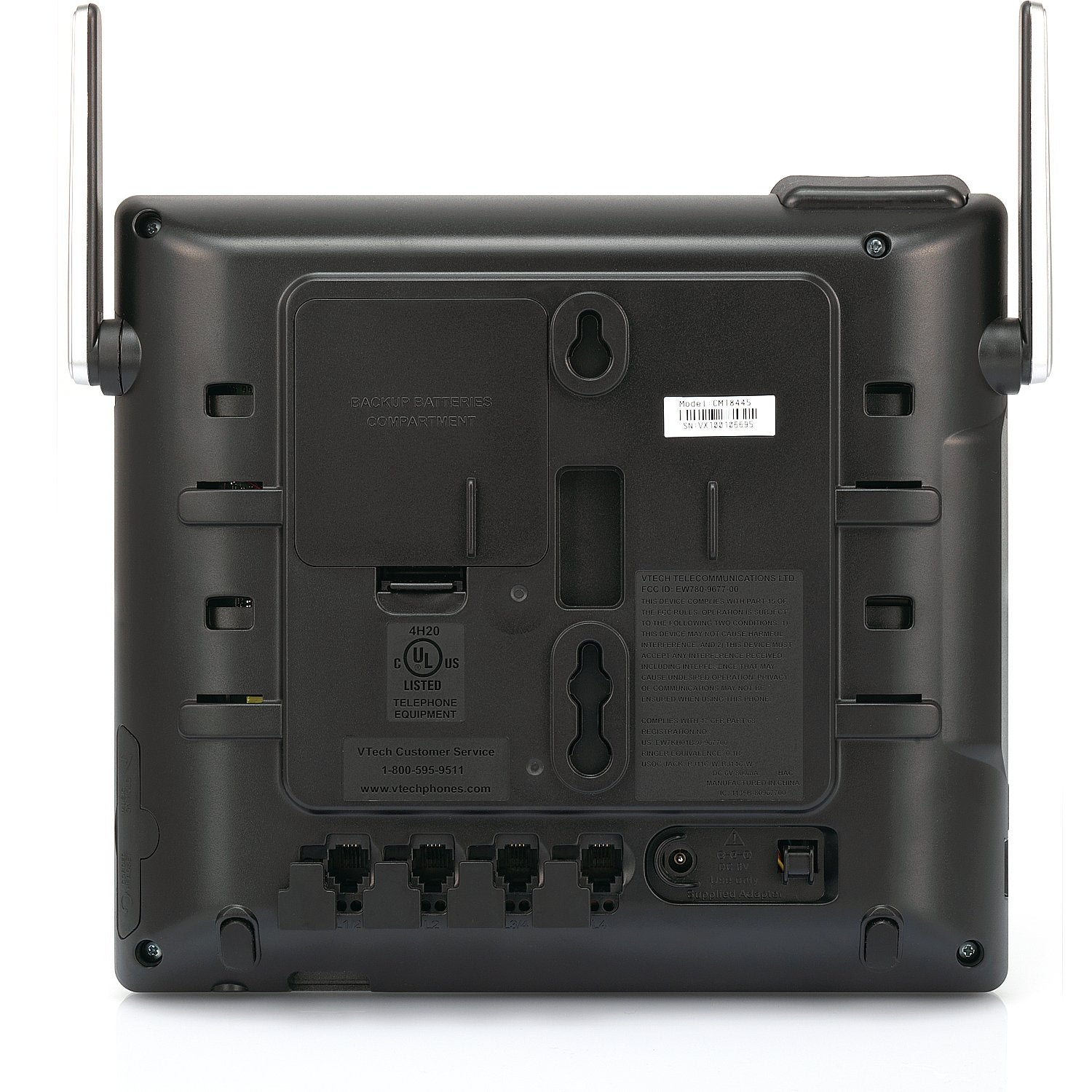 VTech CM18445 DECT6.0 - Teléfono de Oficina para pequeñas Empresas con Sistema de contestación, Consola Principal, Color Negro y Plateado