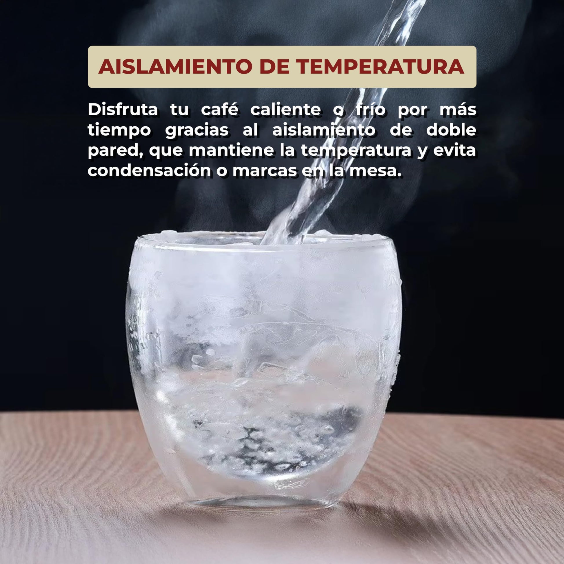 Juego de Tazas de Vidrio Doble Pared Mebix Transparente con Aislamiento Térmico para Café Espresso