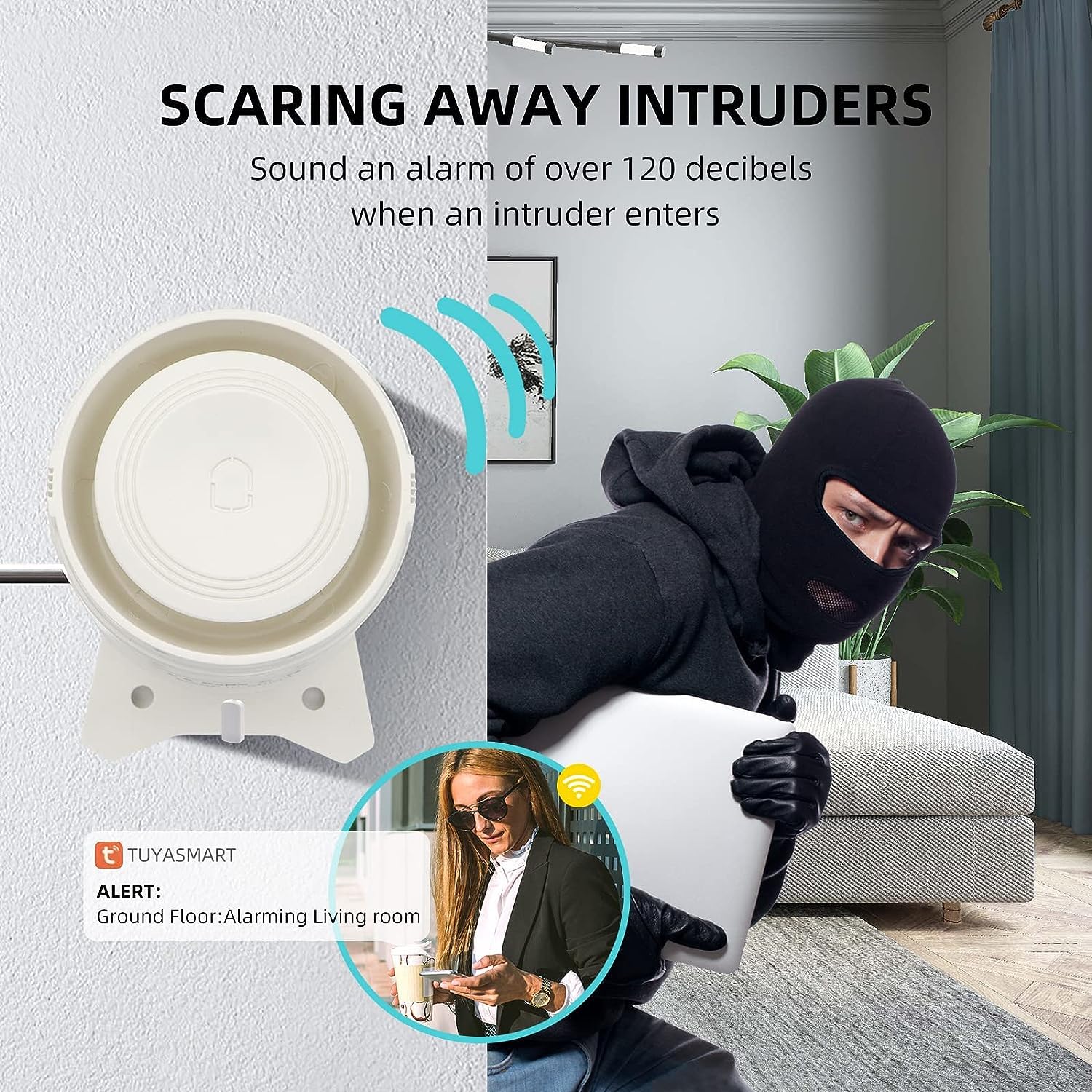 Sistema de Alarma de Seguridad WiFi GSM con Smart Life y Alexa para el Hogar