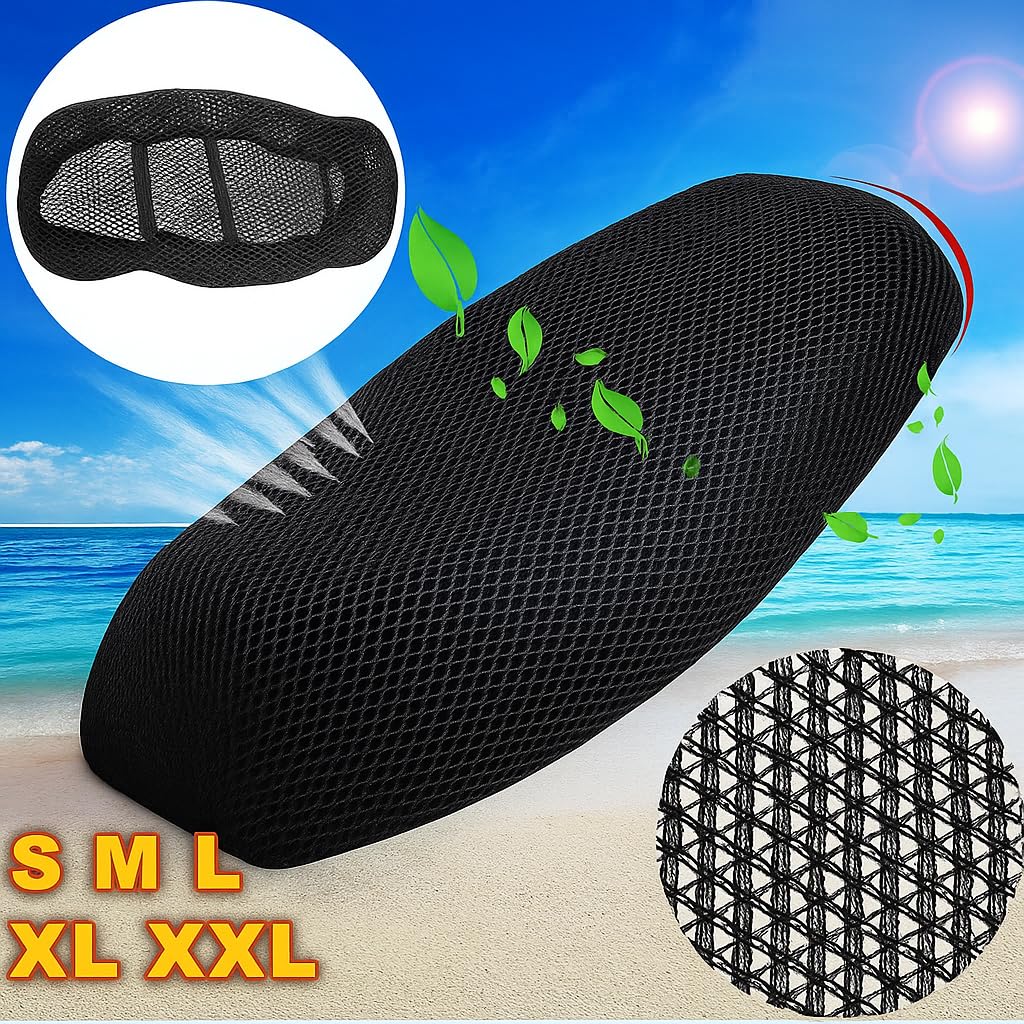 G&G MERCADO DE MOTOPARTES Funda Mesh Cubre Asiento Malla para Moto Termica Universal L