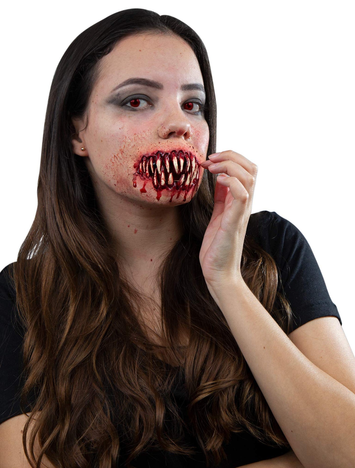 Ghoulish Productions Appliance - Nightmare Fangs, Aplicación de Boca Espeluzte, Pegatina de Látex de Dientes Sangrientos Ideal para Halloween y Fiesta de Disfraces