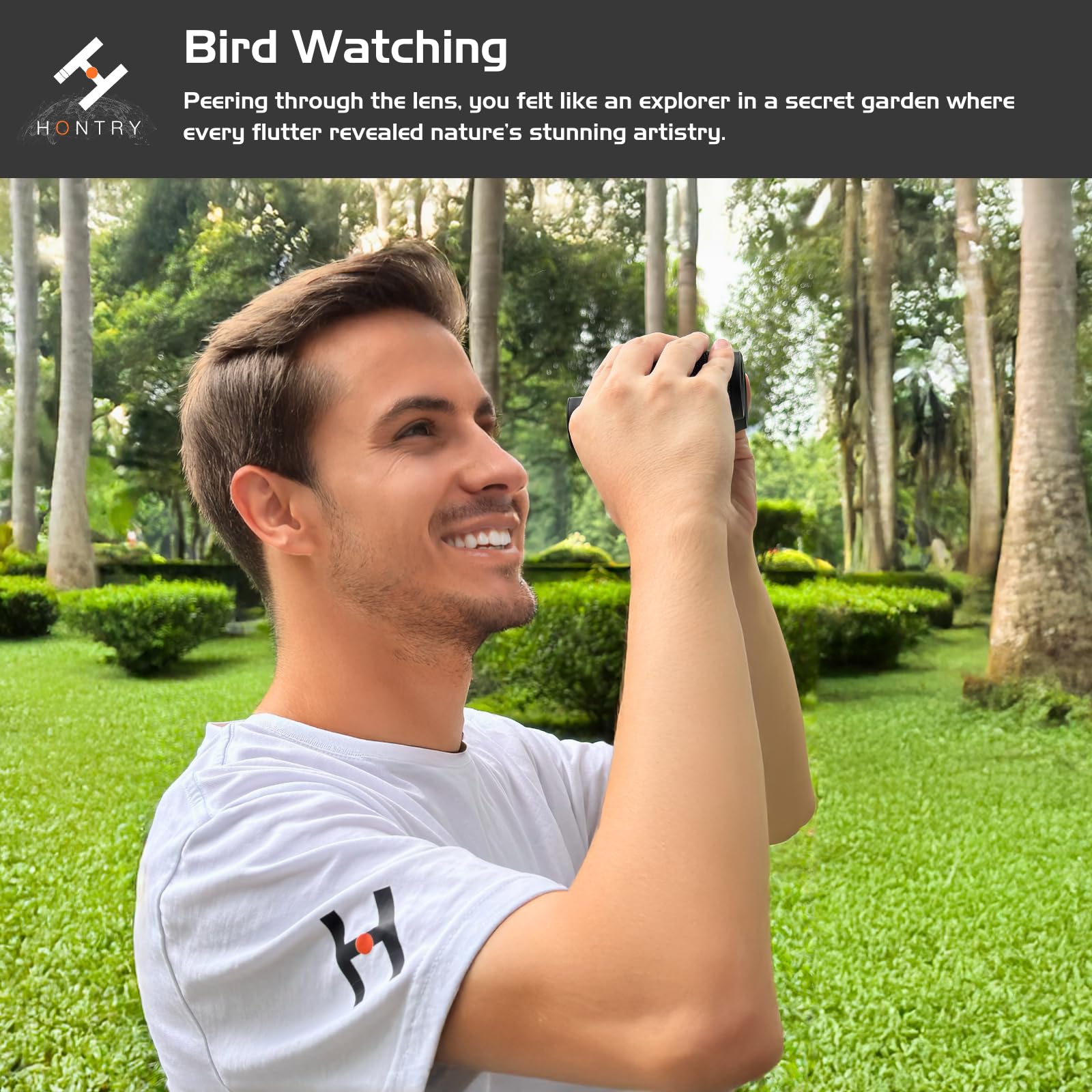 Hontry Binoculares para adultos y niños, prismáticos compactos de 10 x 25 pulgadas para observación de aves, teatro y conciertos, caza y juegos deportivos