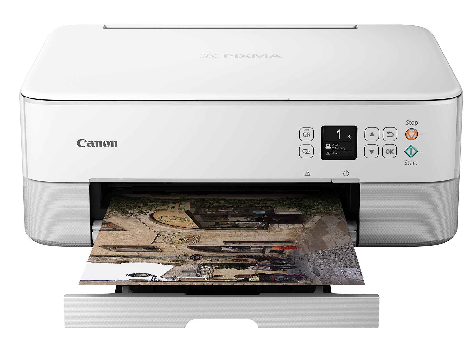 Canon PIXMA TS5320 Impresora inalámbrica Todo en uno, escáner, copiadora con AirPrint, Blanco, Funciona con Alexa