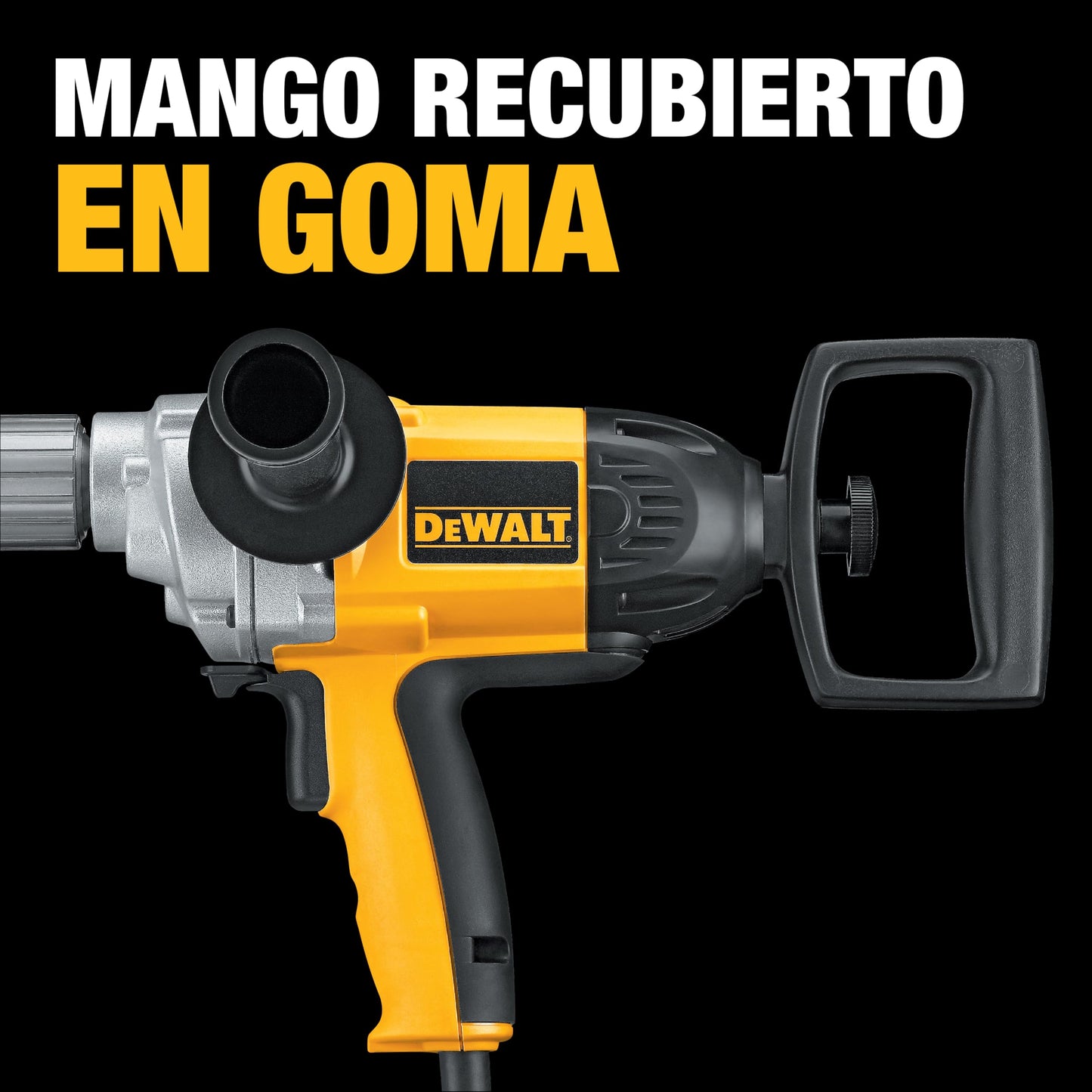 DEWALT Taladro eléctrico 9.0Amp, 1/2" (13mm), 710W, velocidad variable, mango lateral, ideal para mezclas y perforaciones grandes (DW130V)
