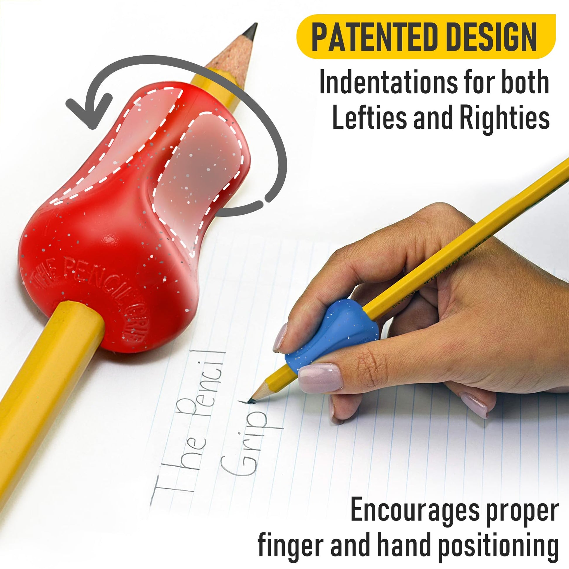 The Pencil Grip Original - Soporte ergonómico universal para escritura de derecha e izquierda, Escarcha, 6-ct