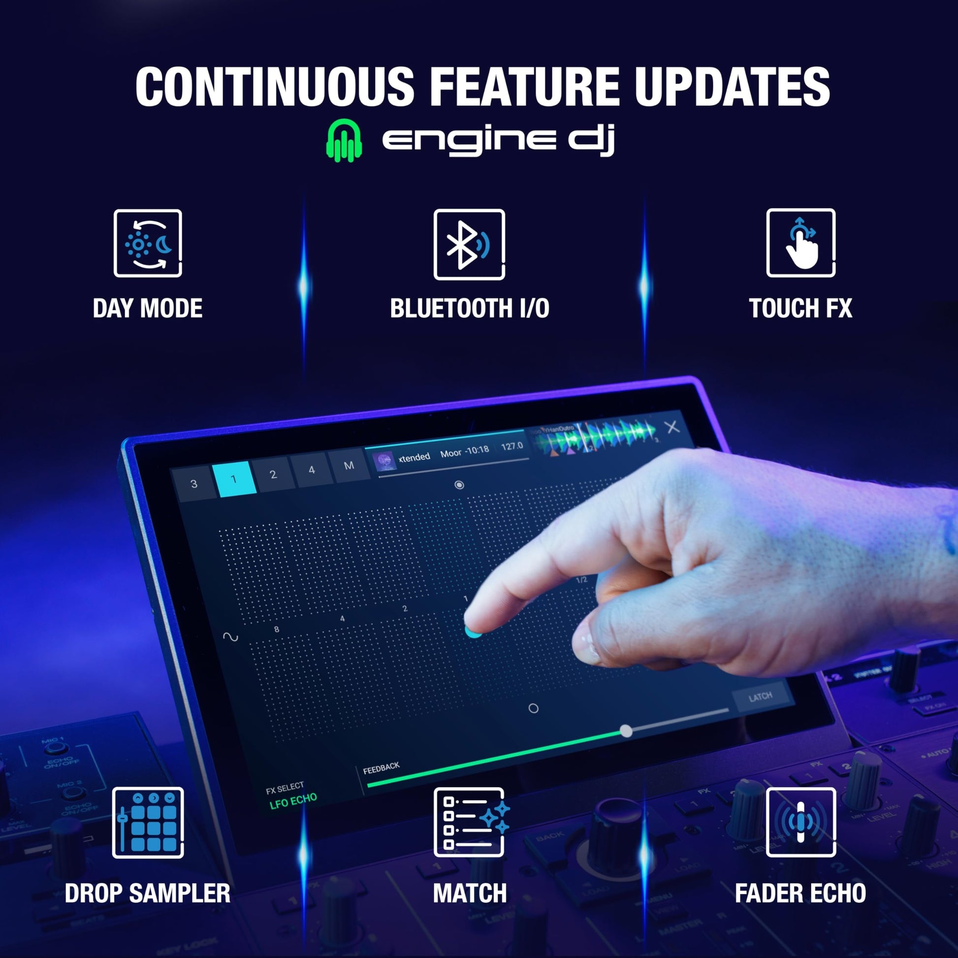 Denon DJ PRIME 4+ Controlador DJ Autónomo con Separación de Stems en 4 Decks, Streaming por WIFI, Mezclador, Pantalla Táctil 10.1", Control de Luces