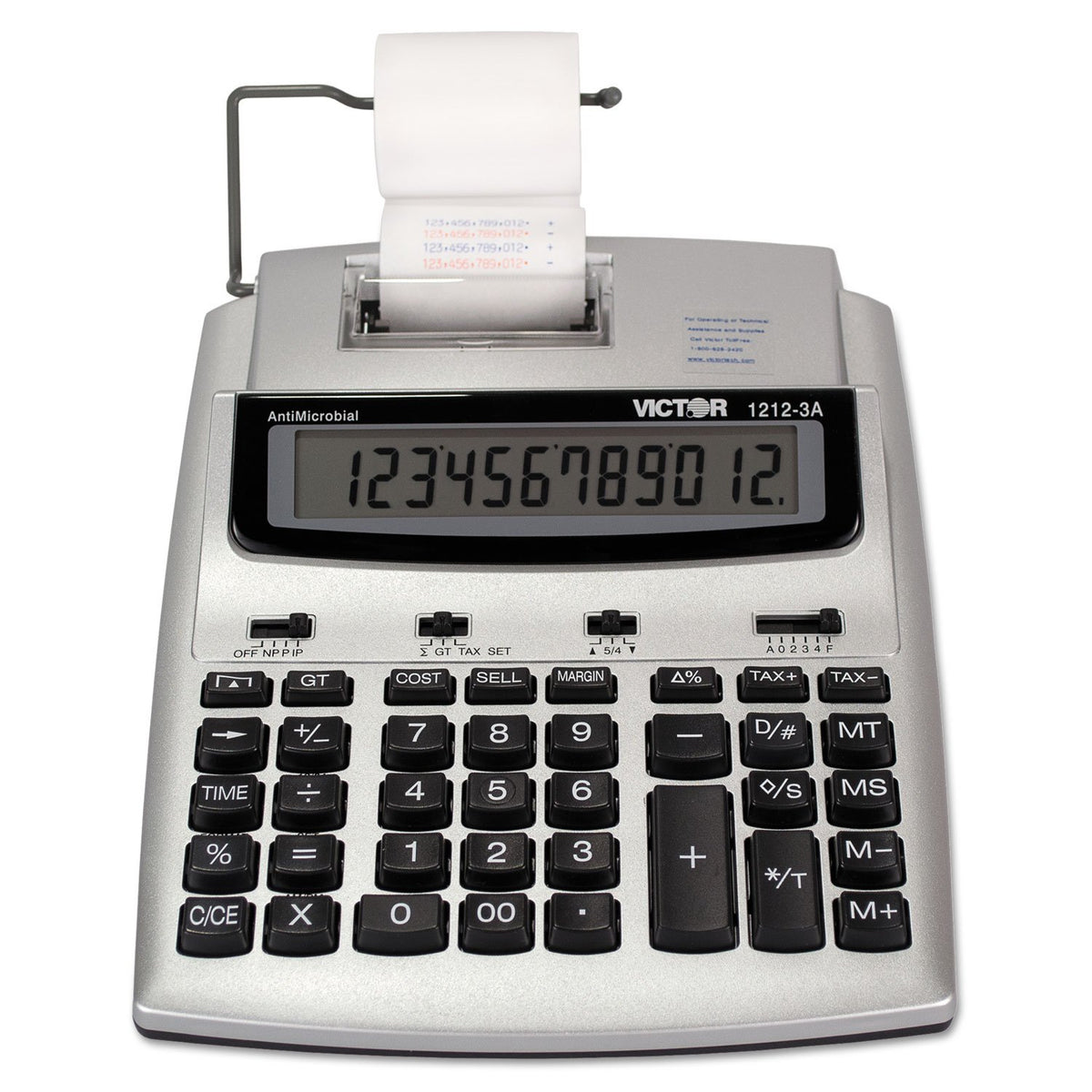 Victor 1212-3A Calculadora de impresión Comercial de 12 dígitos