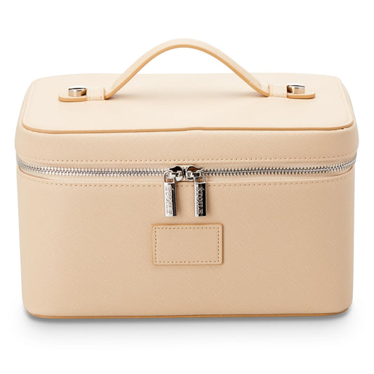 ETOILE - Estuche de tocador - Elegante bolsa de maquillaje de viaje con divisores, Beige