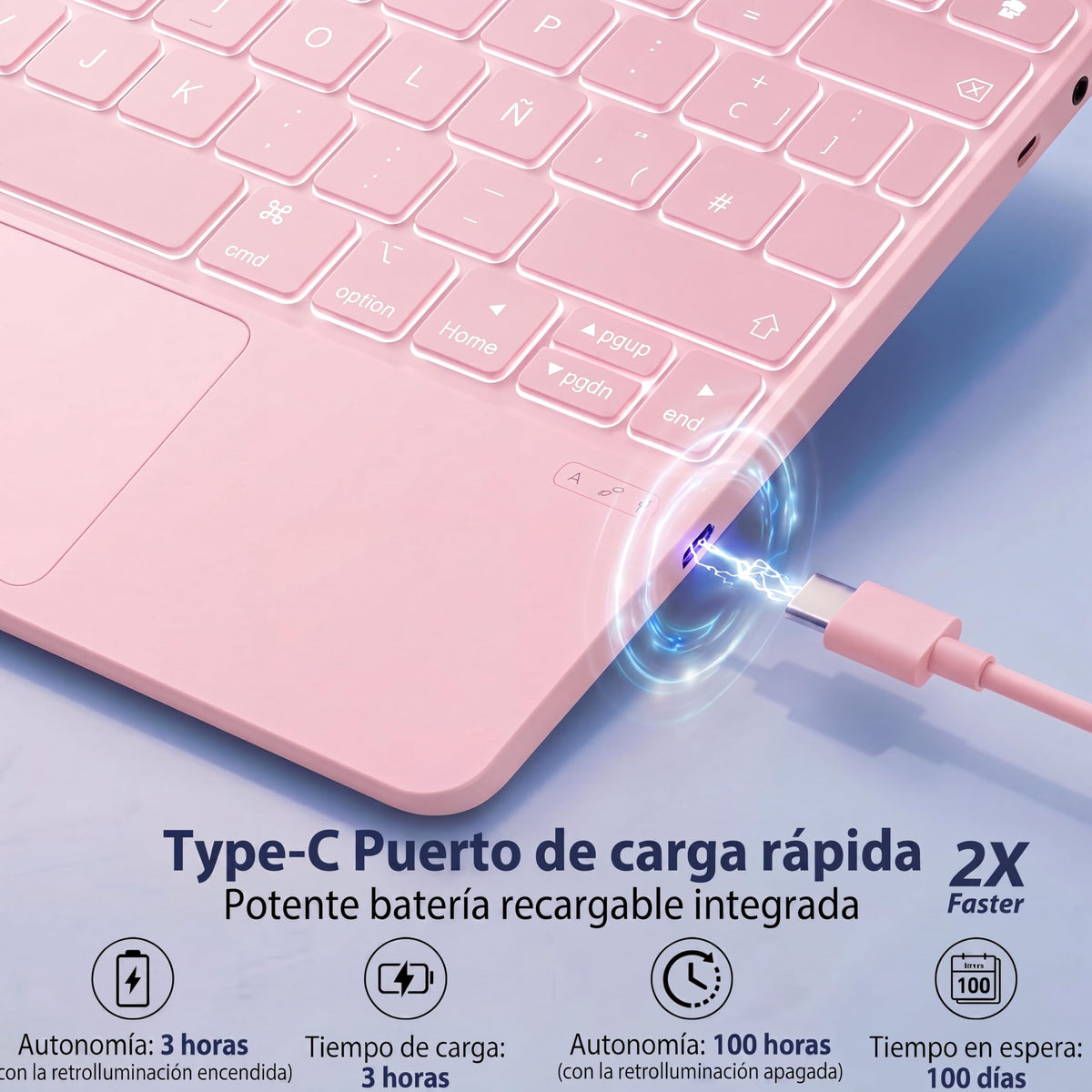 Funda Teclado Magic Keyboard Baudane para iPad Air Español Ñ