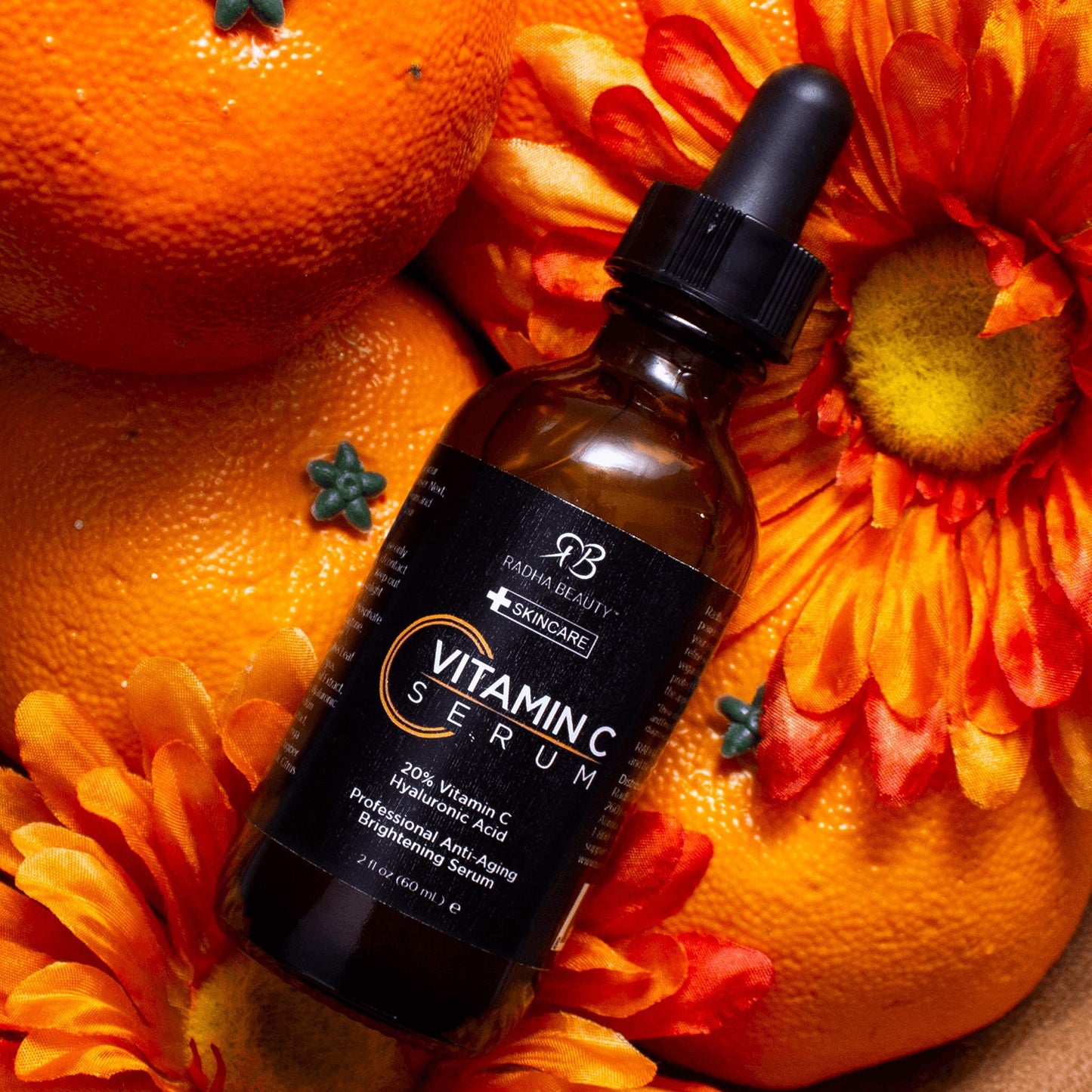 Radha Beauty Vitamin C Serum for Face, 2 fl. oz - 20% organic Vit C + E + Hyaluronic Acid - can also be used on the eye area