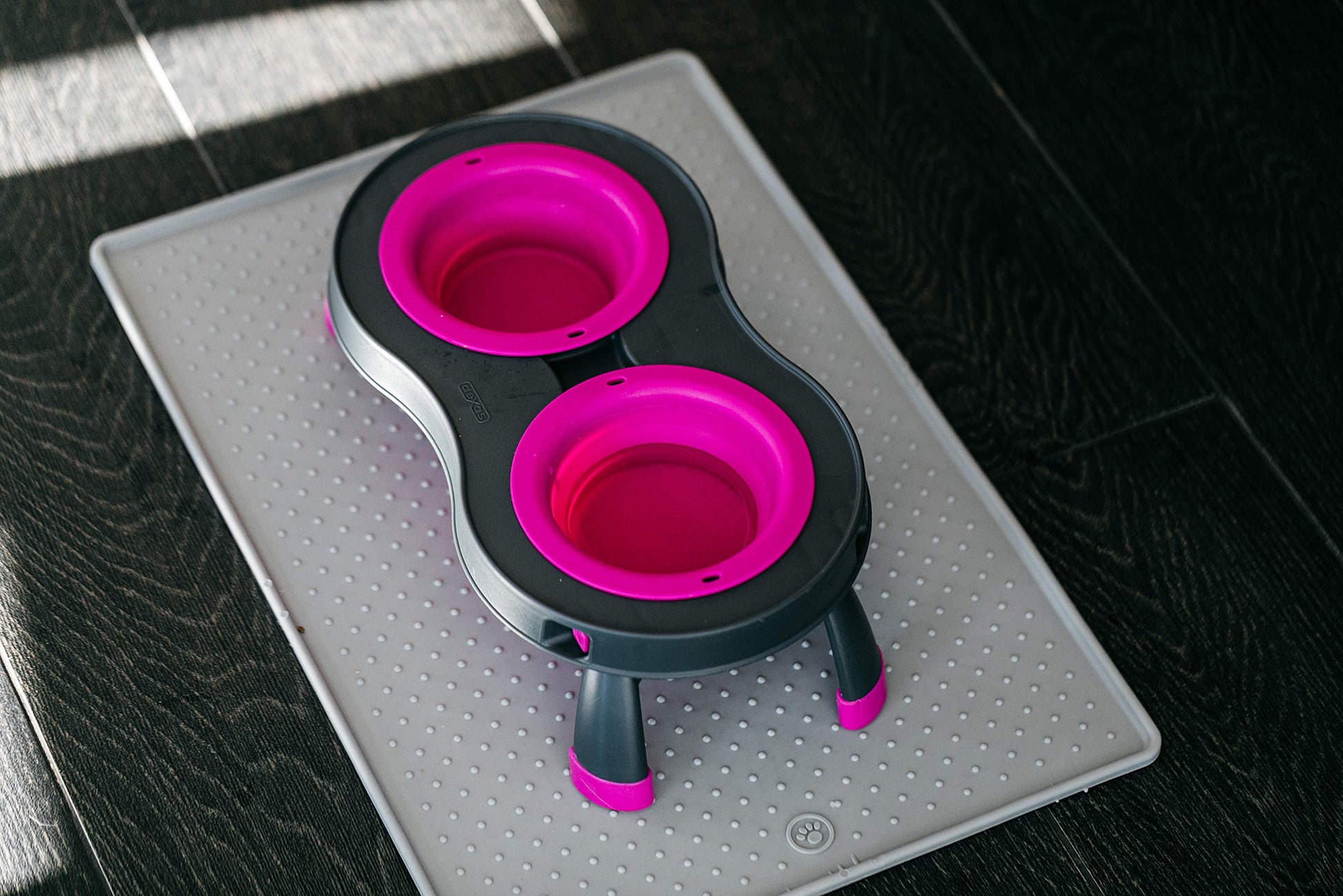 Dexas Pets - Comedero para Mascotas Doble Elevado, 1 Taza, Color Fucsia
