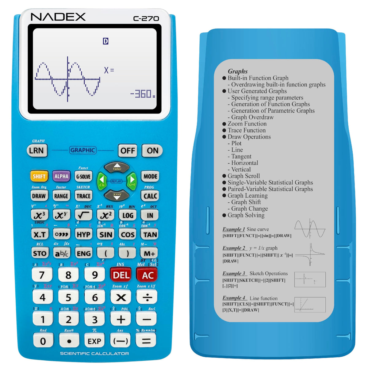 Calculadora Científica Avanzada para Estudiantes en Blanco y Negro