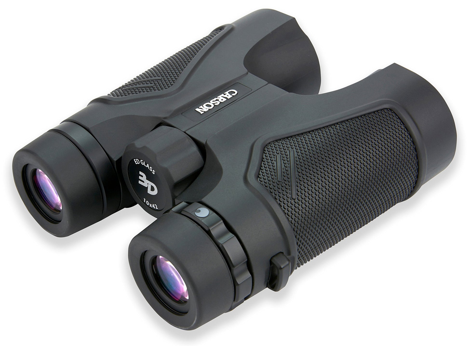 Carson Serie 3D Binocular 10x 42mm con Cristales de Alta definición y Extra Baja dispersión - Negro (TD-042ED)