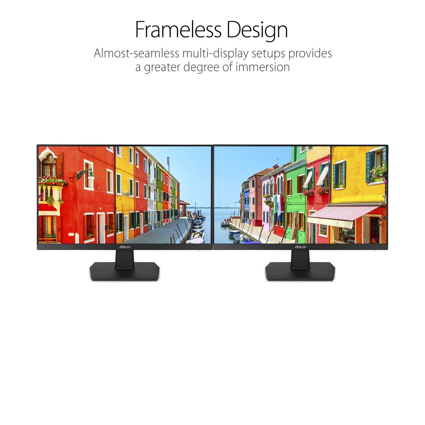 Asus Monitor sin marco 23.8" VA24EHE, panel IPS, 75Hz, Eye Care, Full HD, Adaptive-Sync/ FreeSync, Low Blue Light, Flicker Free, montable en la pared