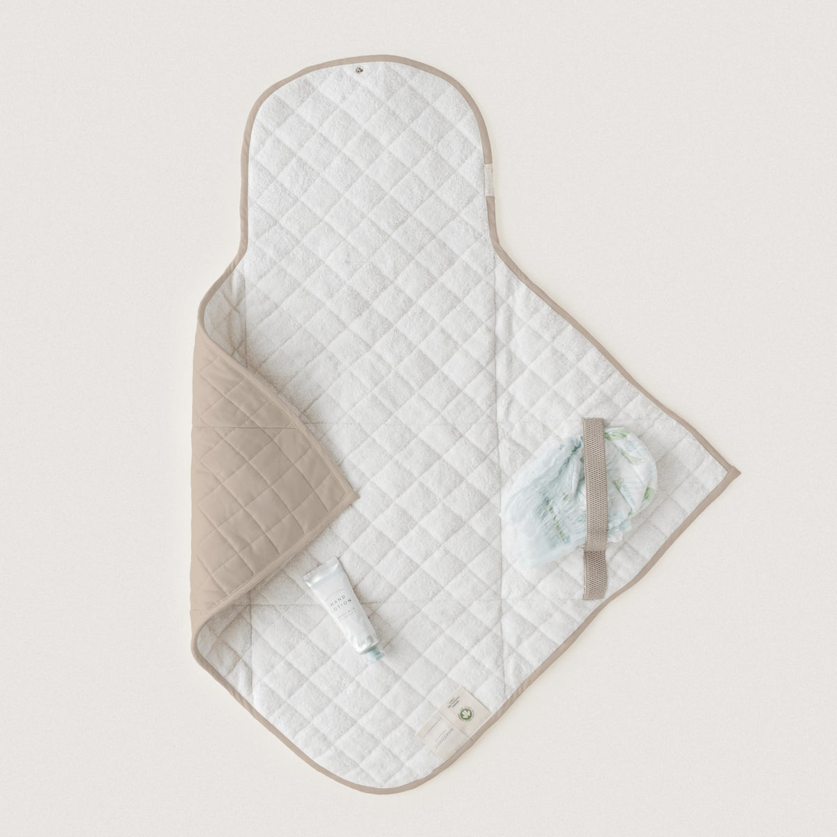 Makemake Organics - Cambiador portátil orgánico de algodón orgánico certificado GOTS - Cambiador portátil de pañales para cambio de pañales, kit de estación de cambio de embrague, almohadilla de viaje