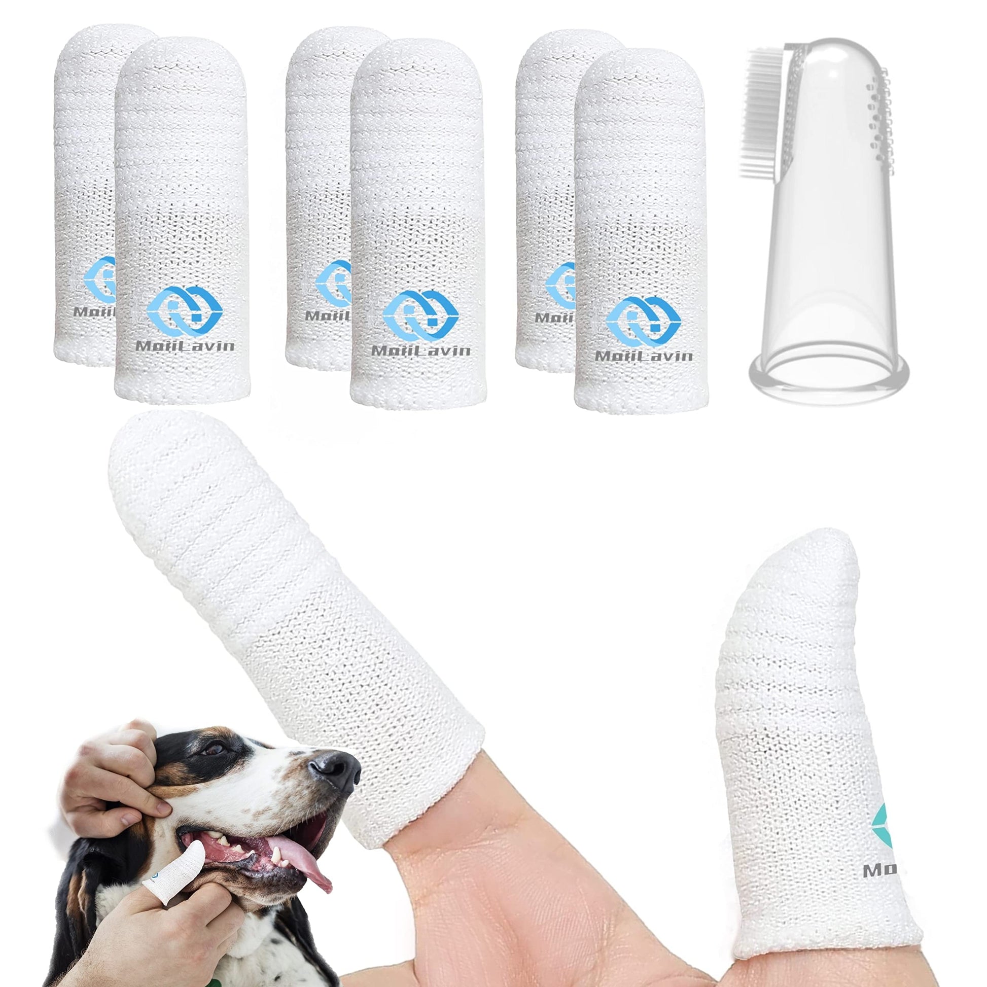 Cepillo de Dientes MoiiLavin Blanco Lavable y Duradero para Perros y Gatos