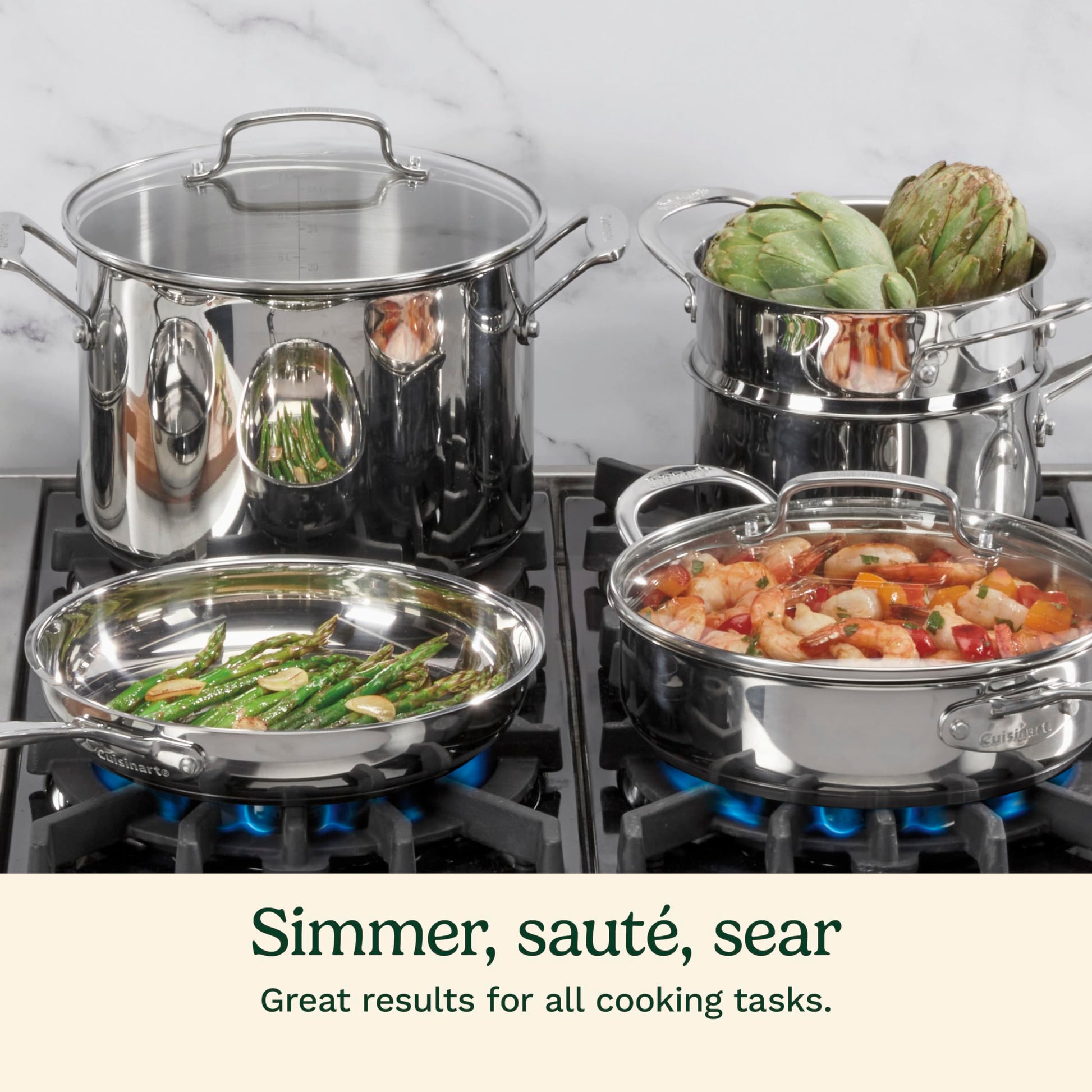 Cuisinart - Juego de utensilios de cocina de 11 piezas, colección clásica de acero inoxidable del chef 77-11G