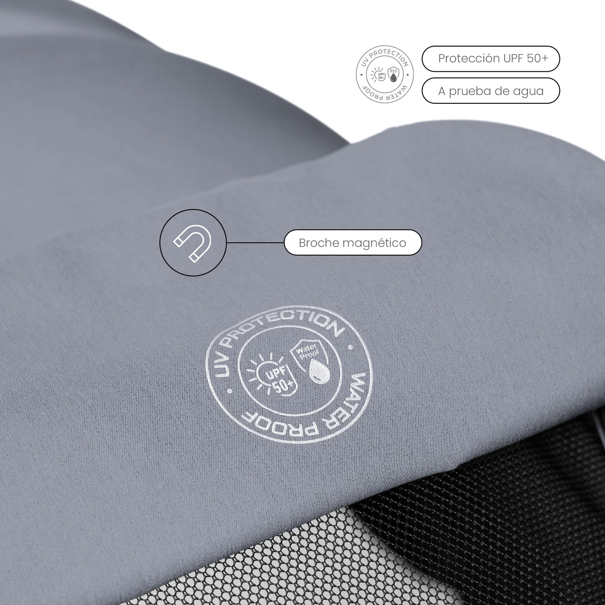 Carriola Plegable Para Bebé Unyotons, Estructura Ligera De Aluminio, Llantas Antideslizantes De Goma, Sistema Plegable Semi Automatico. Diseño Moderno, Resistente. (Gris)
