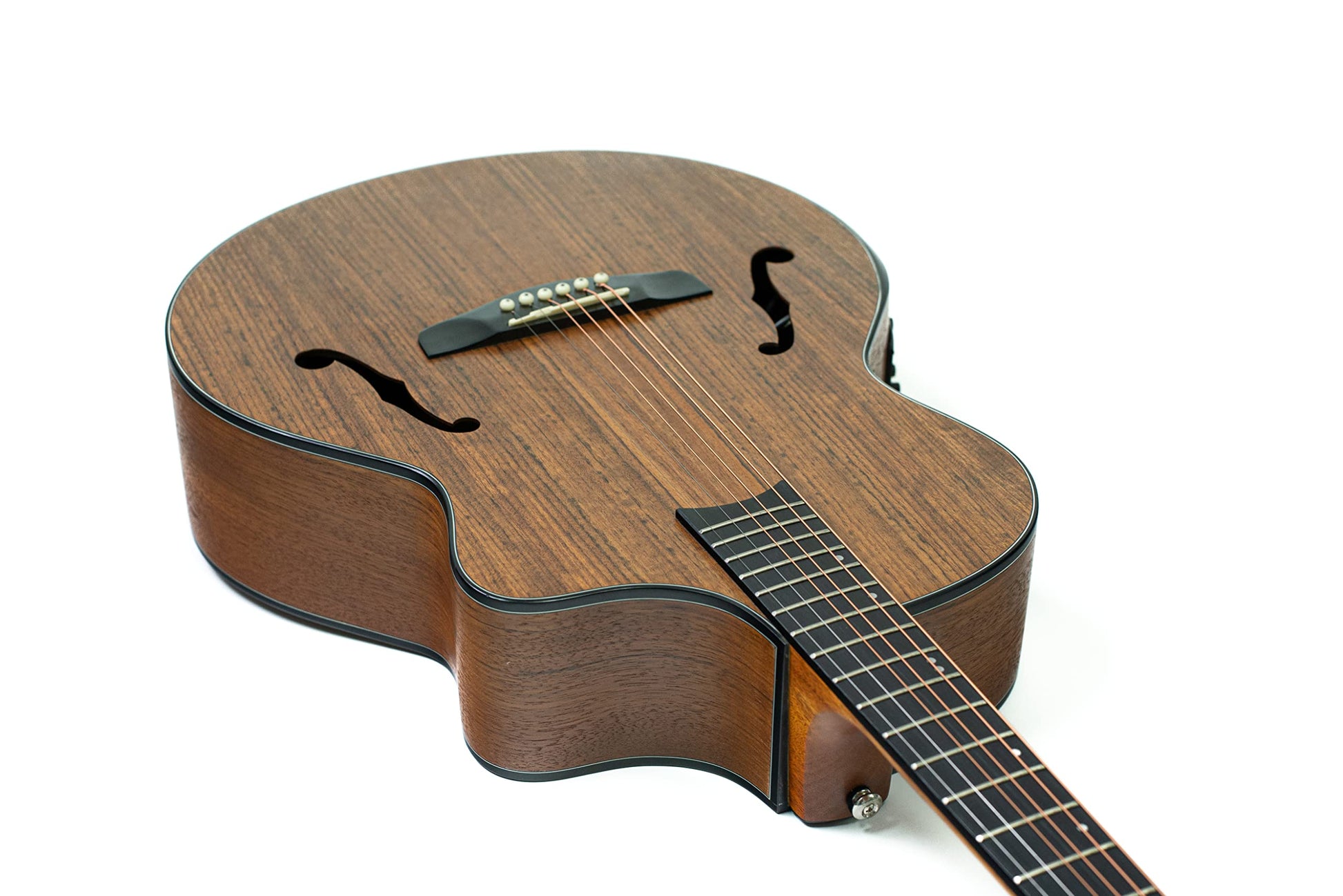 Deviser Guitarra Electroacústica Ls-580 Diseño Jazz, Mate Con Funda, cuerdas de metal, Sonido de Buena Calidad