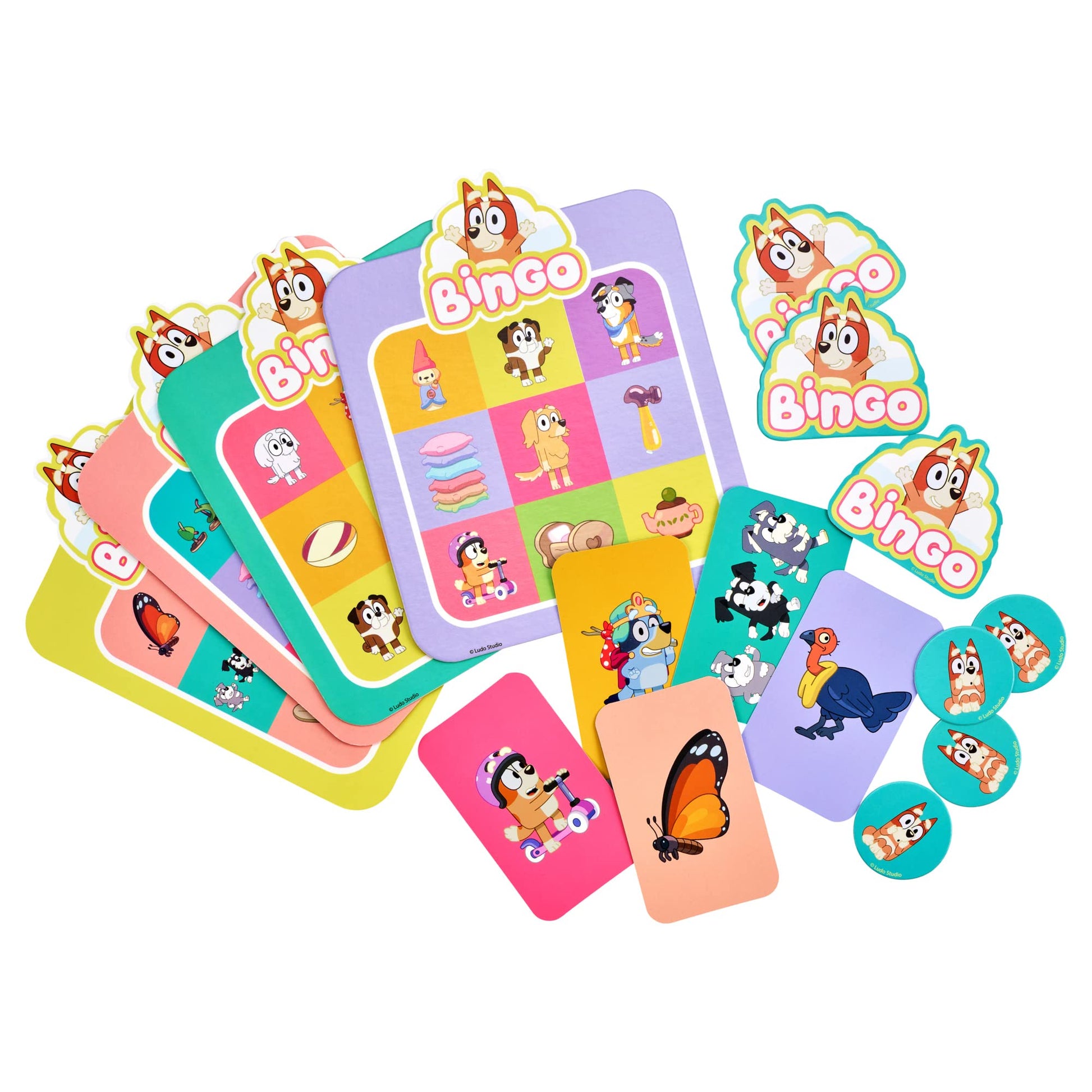 Bluey Juego de Cartas de Bingo de Bingo, Amigos de la Escuela, Multicolor (17376)