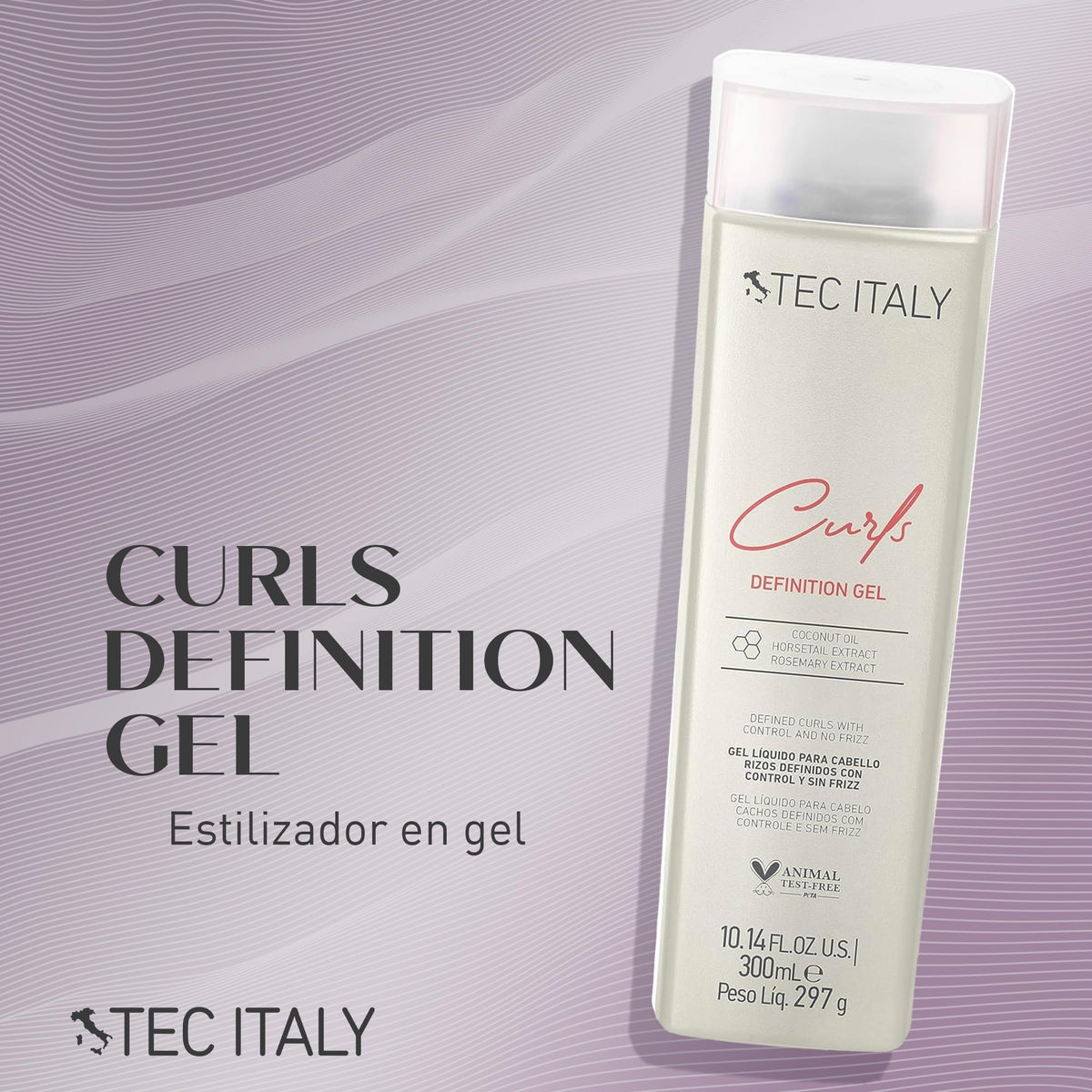 TEC ITALY Curls Gel Definition Define Rizos Fijación Media Antifrizz 300 ml
