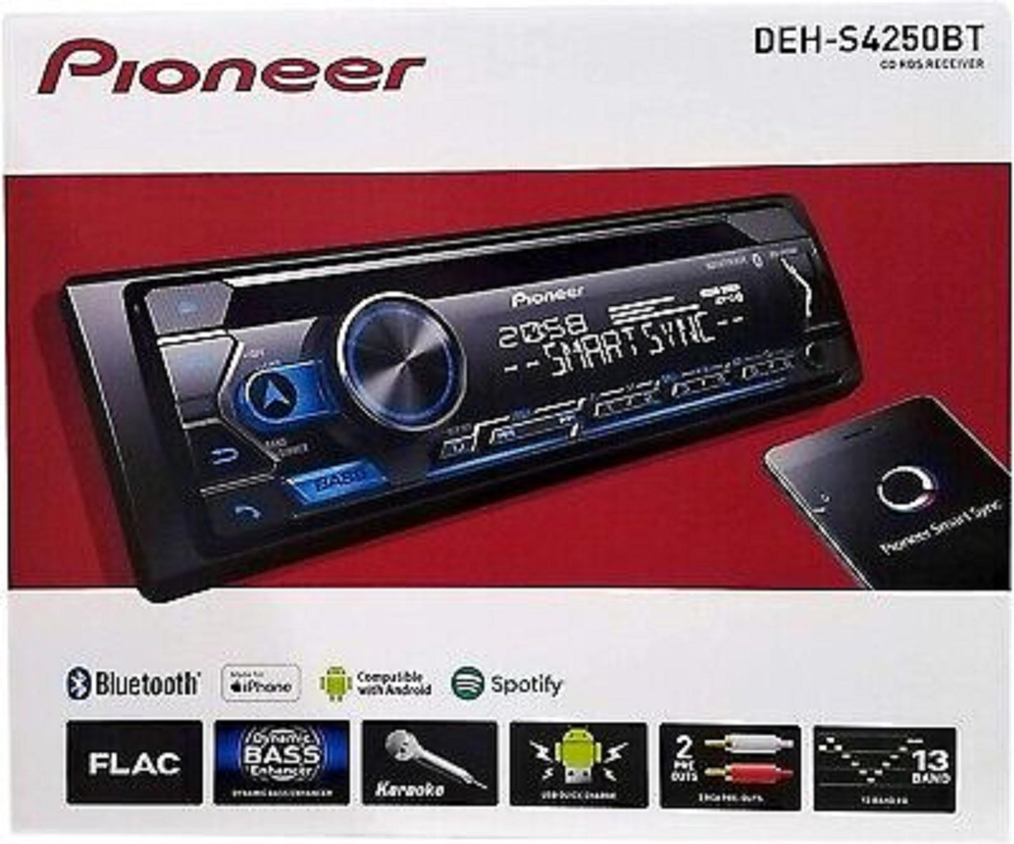Pioneer Autoestéreo de CD, con Bluetooth Compatible Smart Sync