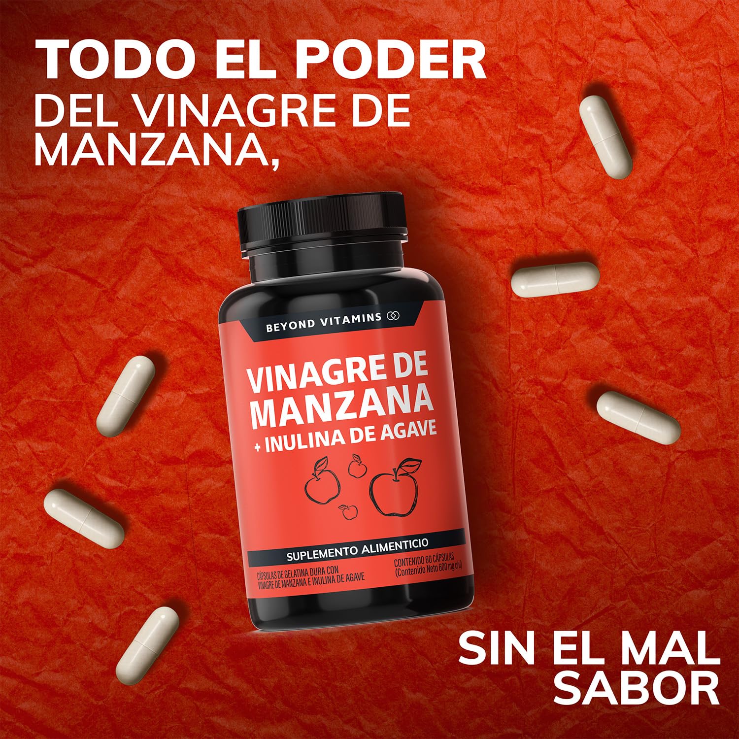 Vinagre de Manzana Daily Life en Cápsulas sin Azúcar con Inulina de Agave