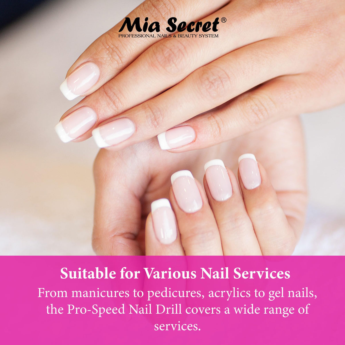 Taladro de Uñas Mia Secret 290 Portátil Recargable para Salón Profesional