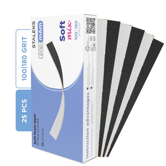 Staleks Expert PapmAm DFCEMIX-20-100/180 - Hojas de limas de doble cara (grano 100/180 g)