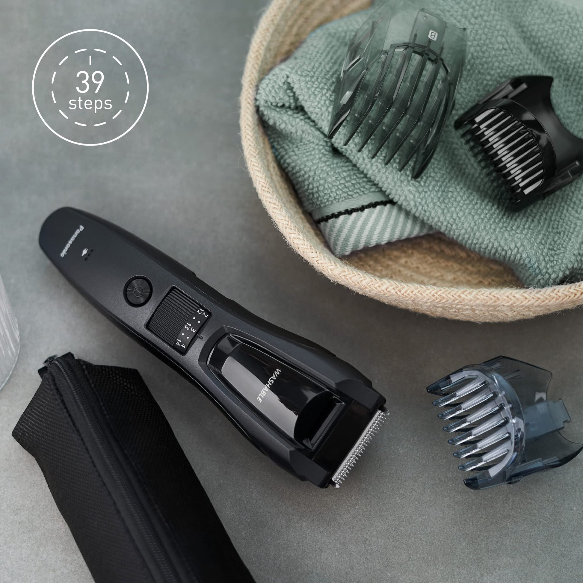Trimmer Panasonic Gris Mate 39 Configuraciones para Barba, Cabello y Corporal para Hombres
