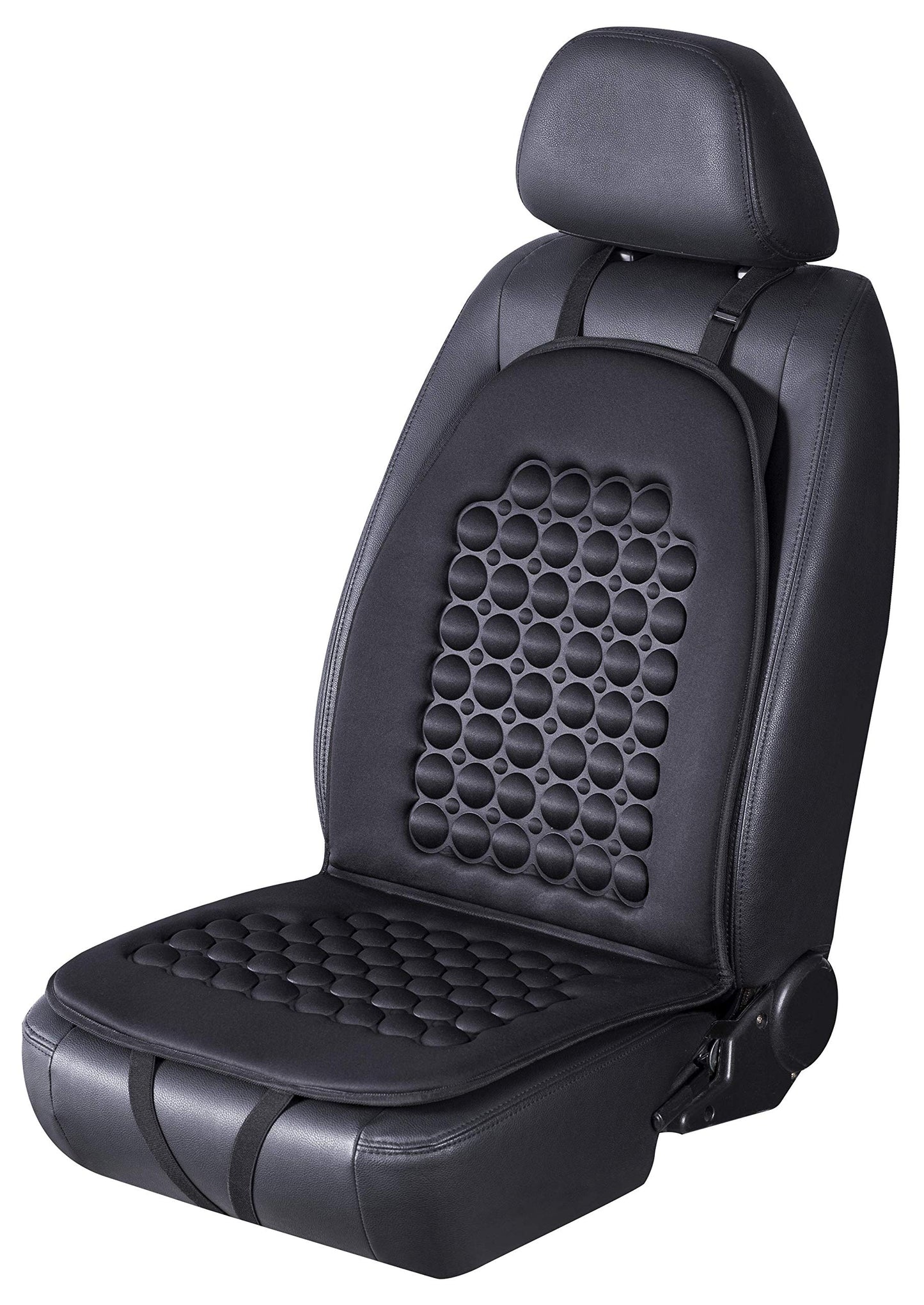 FREMONT AUTO - Funda de asiento de coche transpirable, fabricada con fibra de poliéster de alta calidad y cojín de burbujas de imán de masaje, ajustable para coches, camiones, SUV, furgonetas
