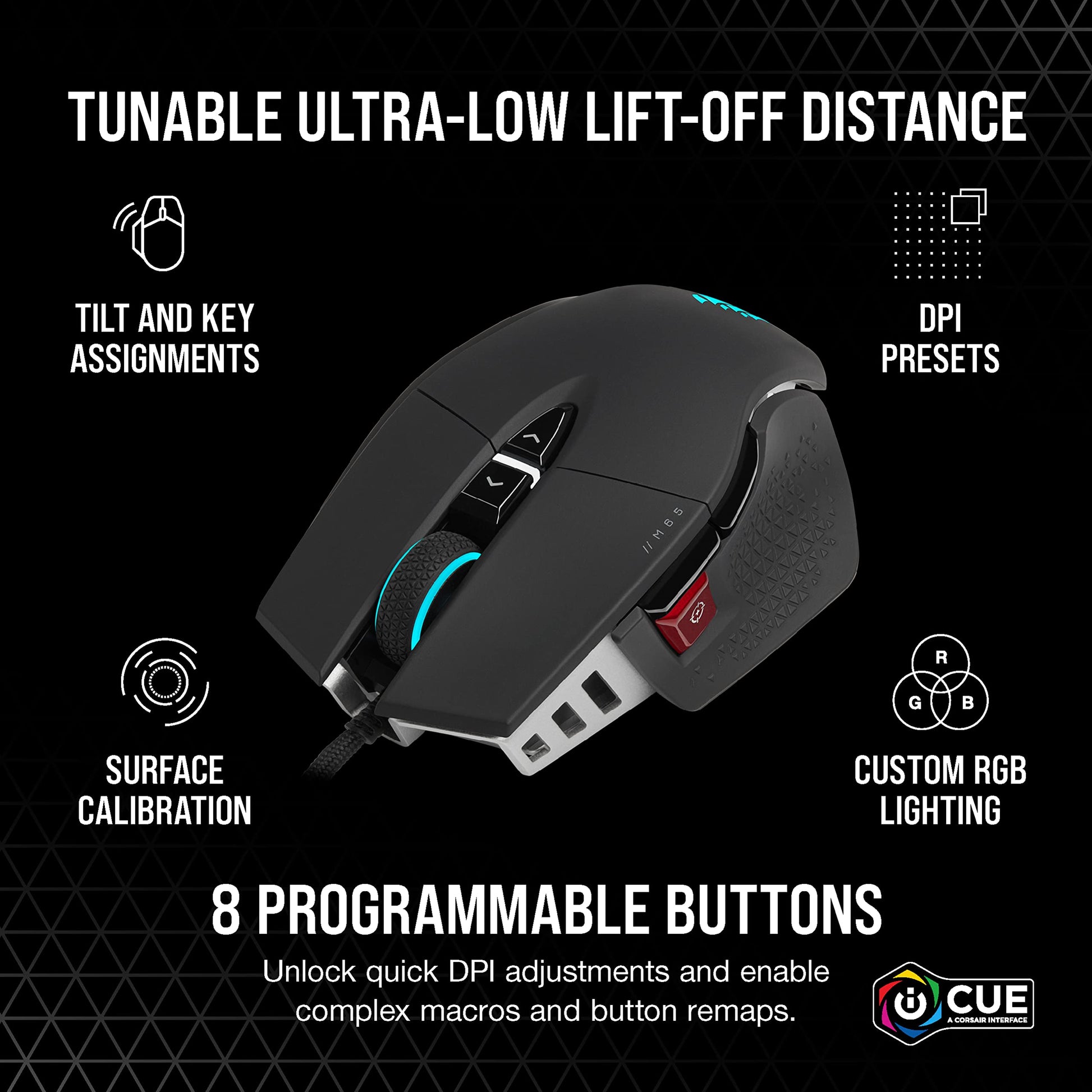 Corsair M65 RGB Ultra Ratón para Juegos FPS Personalizable - Sensor Óptico de 26.000 PPP Marksman, Conmutadores Ópticos, Hiperprocesamiento AXON, Control de Fusión de Sensores - Negro CH-9309411-NA2