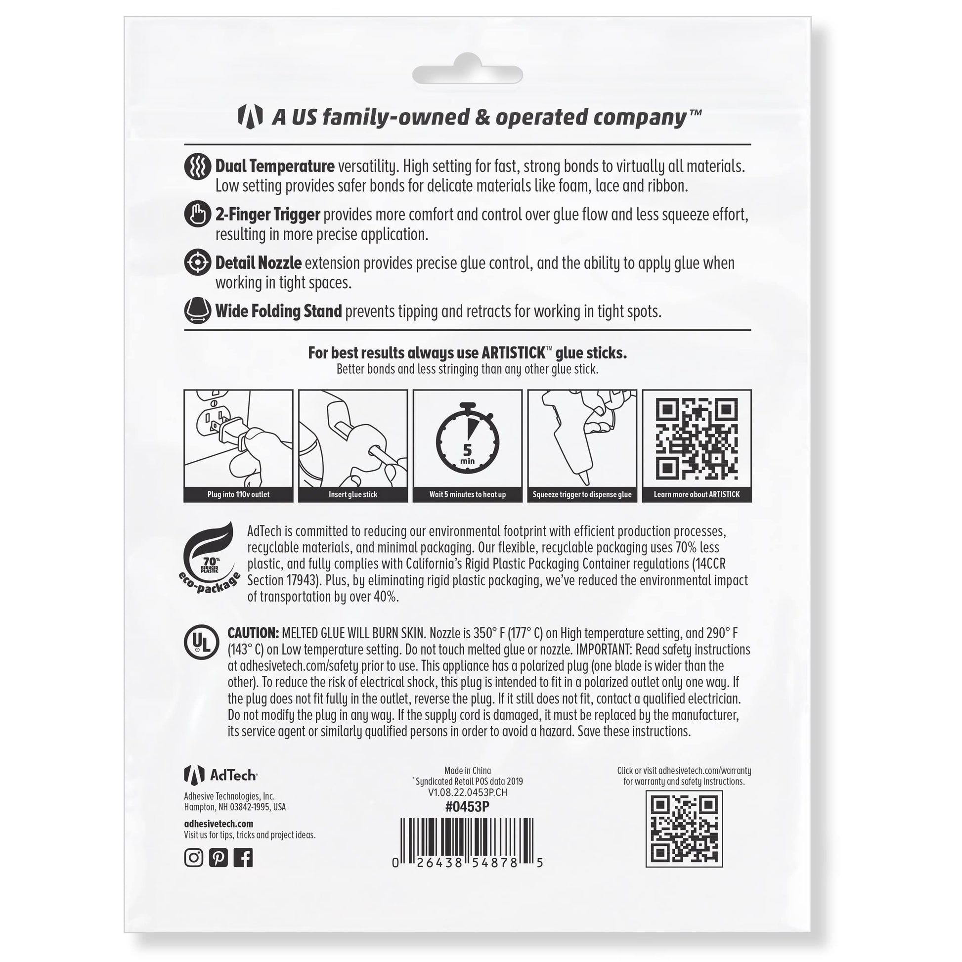 Pistola de Pegamento Adhesive Technologies 0443 Sin Cables y de Doble Temperatura
