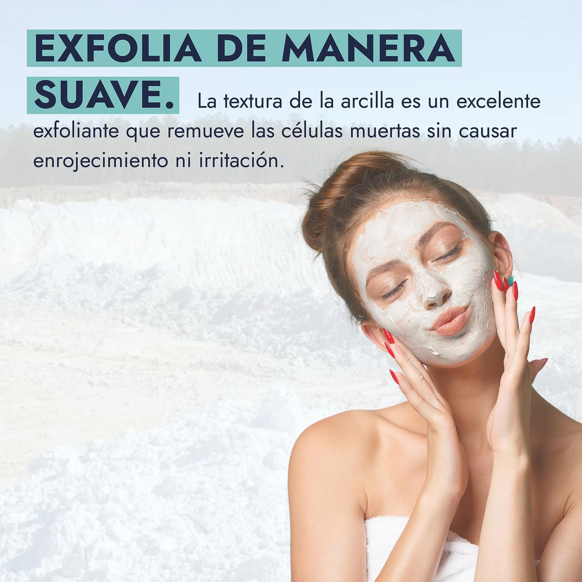 HEBBE | Arcilla Blanca Caolín 500 g | Mascarillas Faciales Y Corporales | Purifica Y Suaviza La Piel | Controla Exceso De Grasa |Efecto Detox