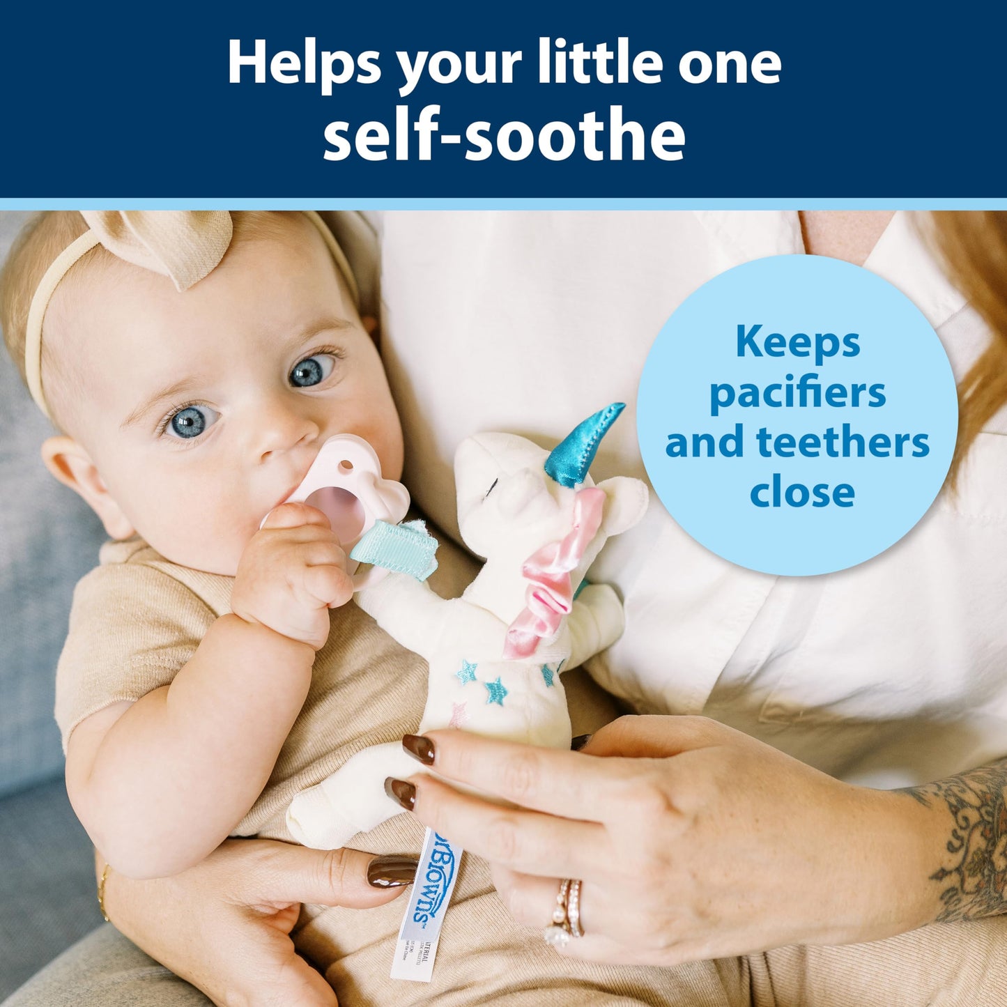 Chupete y Mordedor Dr. Brown's Unicornio Verde Azulado 0 Meses