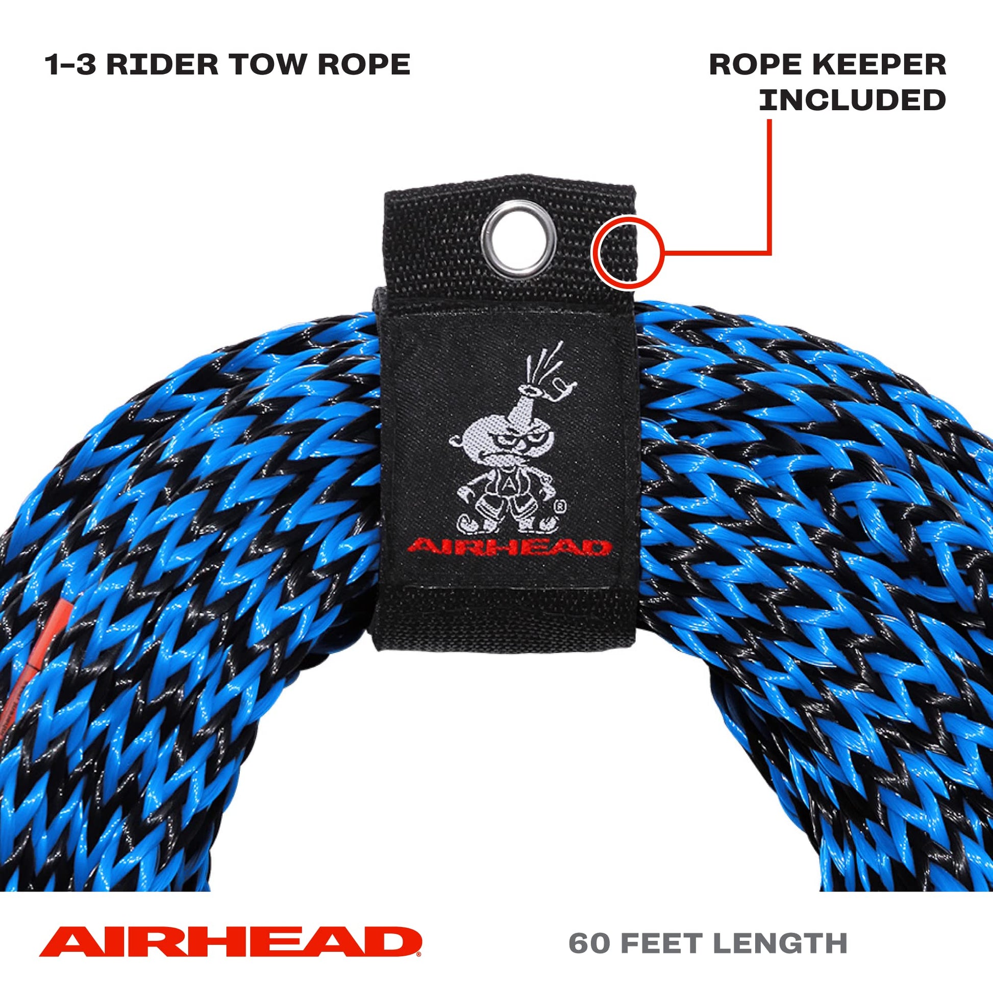 Cuerda de Remolque Airhead 60 Pies Resistencia 3,350 para Tubos de Arrastre 1-3 Pasajeros
