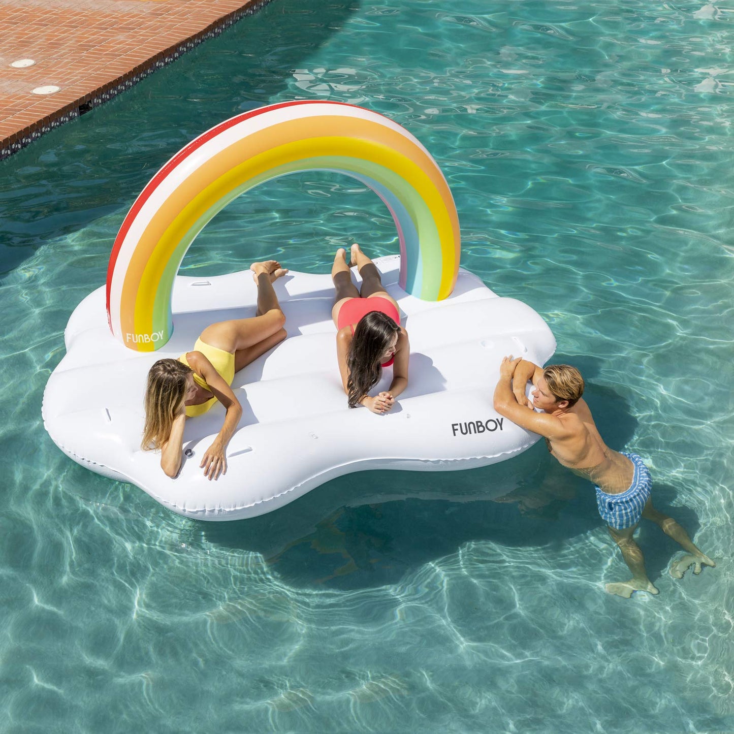 FUNBOY Giant Inflatable Rainbow Cloud Daybed Pool Float