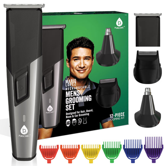 Recortadora Pursonic Recargable Negro Kit Integral para Hombre