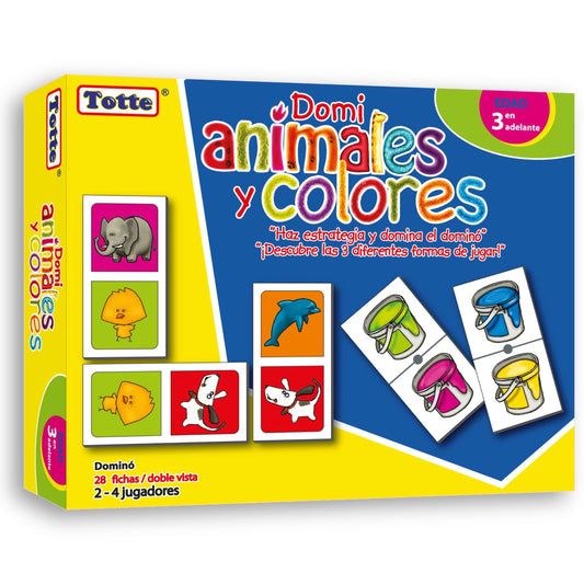 Dominó Educativo Totte Animalitos y Colores Piezas Grandes y Durables
