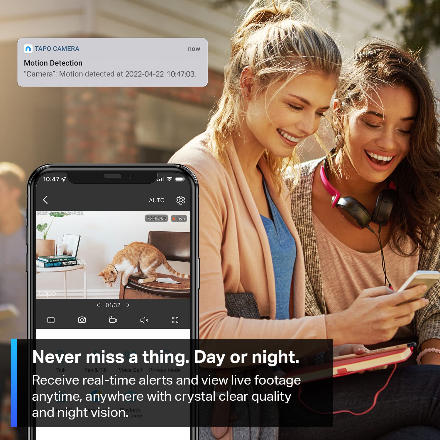 Cámara de Seguridad Interior TP-Link Tapo 2K Blanca con Visión Nocturna para Monitor de Bebé y Perros